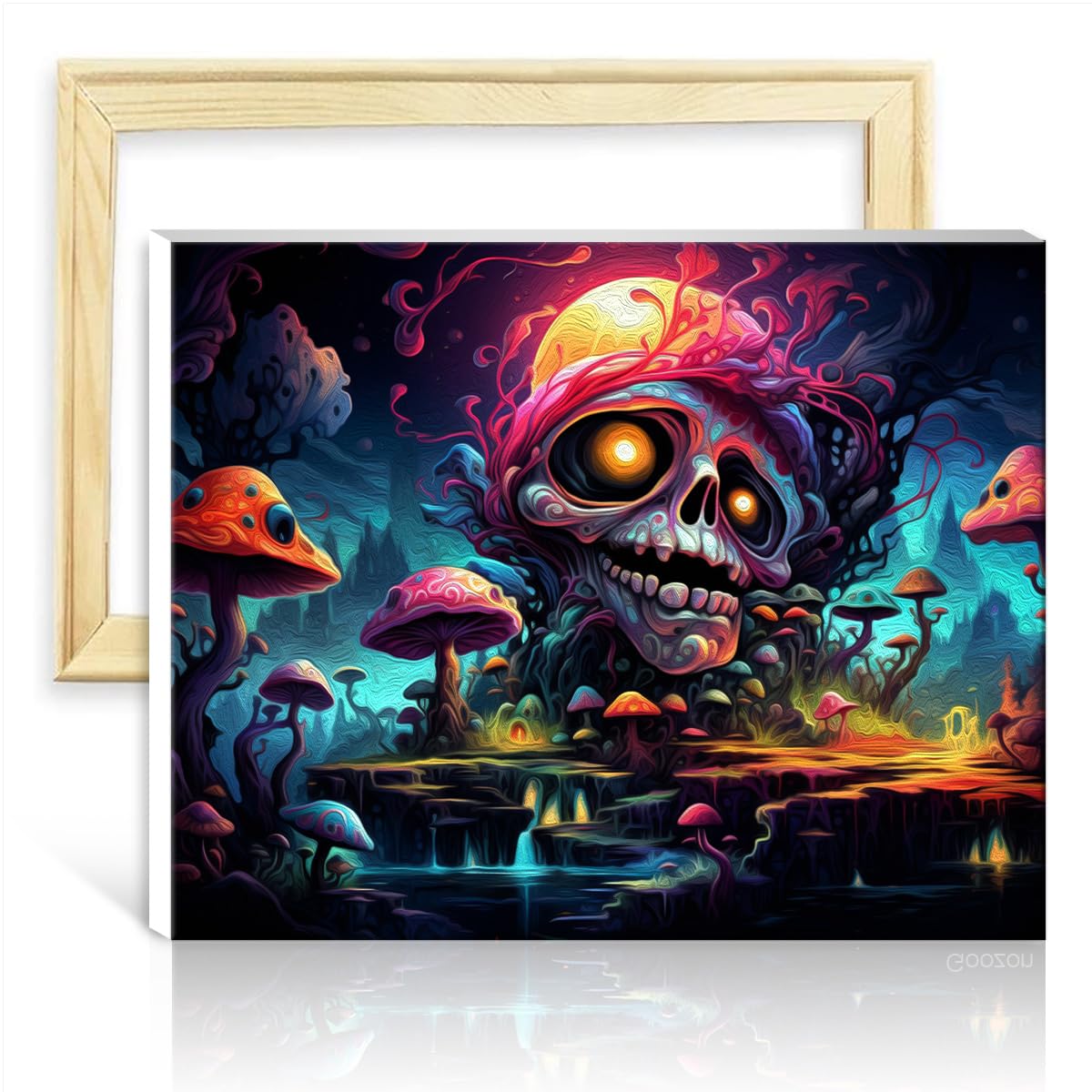 TANGFEIY Oil Painting Paint by Numbers Kits Monster Painting Adults with 3 Brushes & Acrylic Paints Picture for Home Decor Gift DIY Frame(30x40cm)