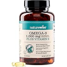 NatureWise Extra-Strength Omega 3 Fish Oil Supplement - 1000mg لكل حصة - 600 EPA & 400 DHA و Vitamin E - دعم صحة القلب والدماغ - نكهة الليمون ، خالية من الكائنات المعدلة وراثيًا - 60 كبسولة هلامية [1 شهر]