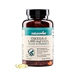 NatureWise Extra-Strength Omega 3 Fish Oil Supplement - 1000mg per Serving - 600 EPA & 400 DHA and Vitamin E - Support for Heart & Brain Health - Lemon Flavor, GMO-Free - 60 Softgels[1-Month Supply]