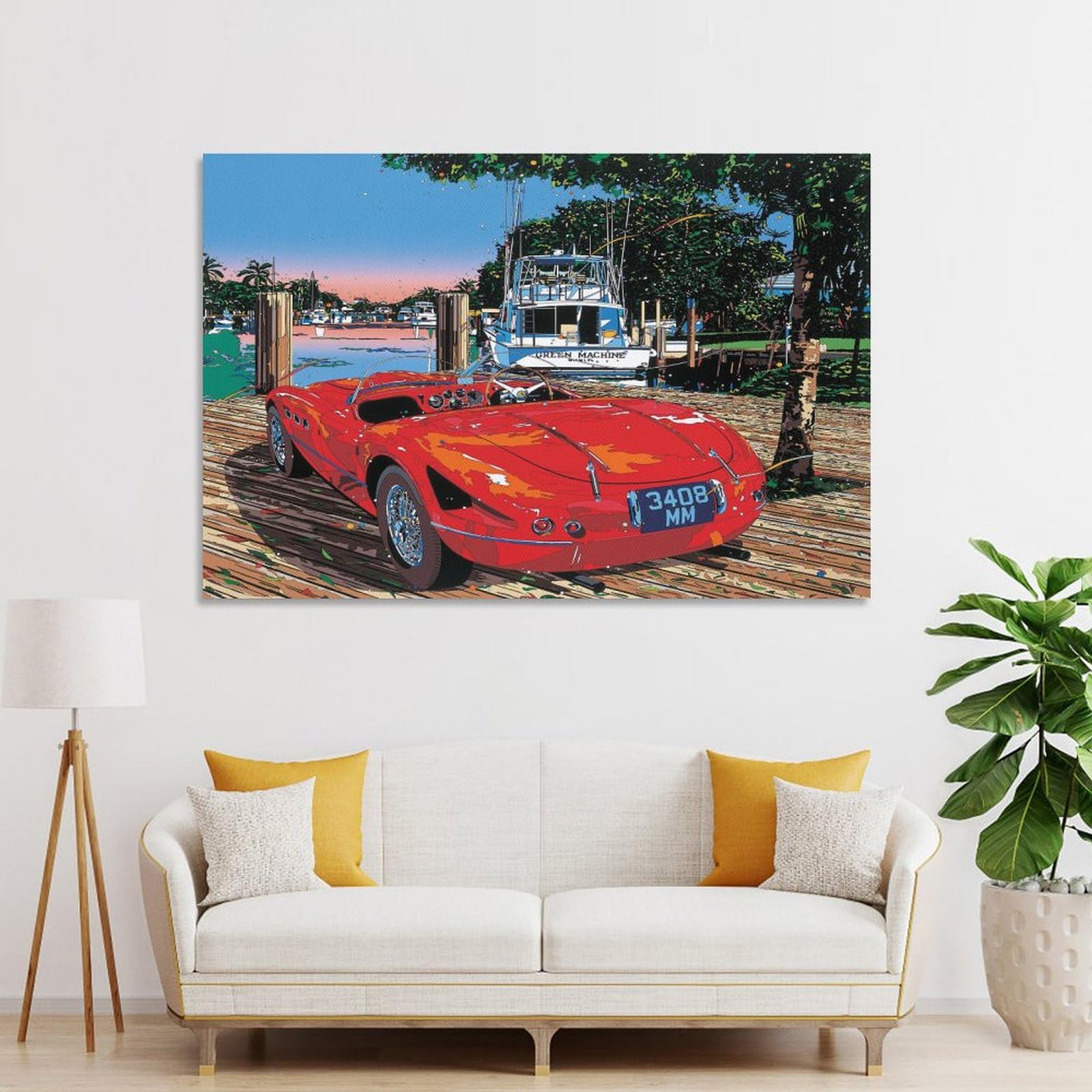 版画 鈴木英人 「浜の休息」 シリアルナンバー入り フレーム付き 直筆