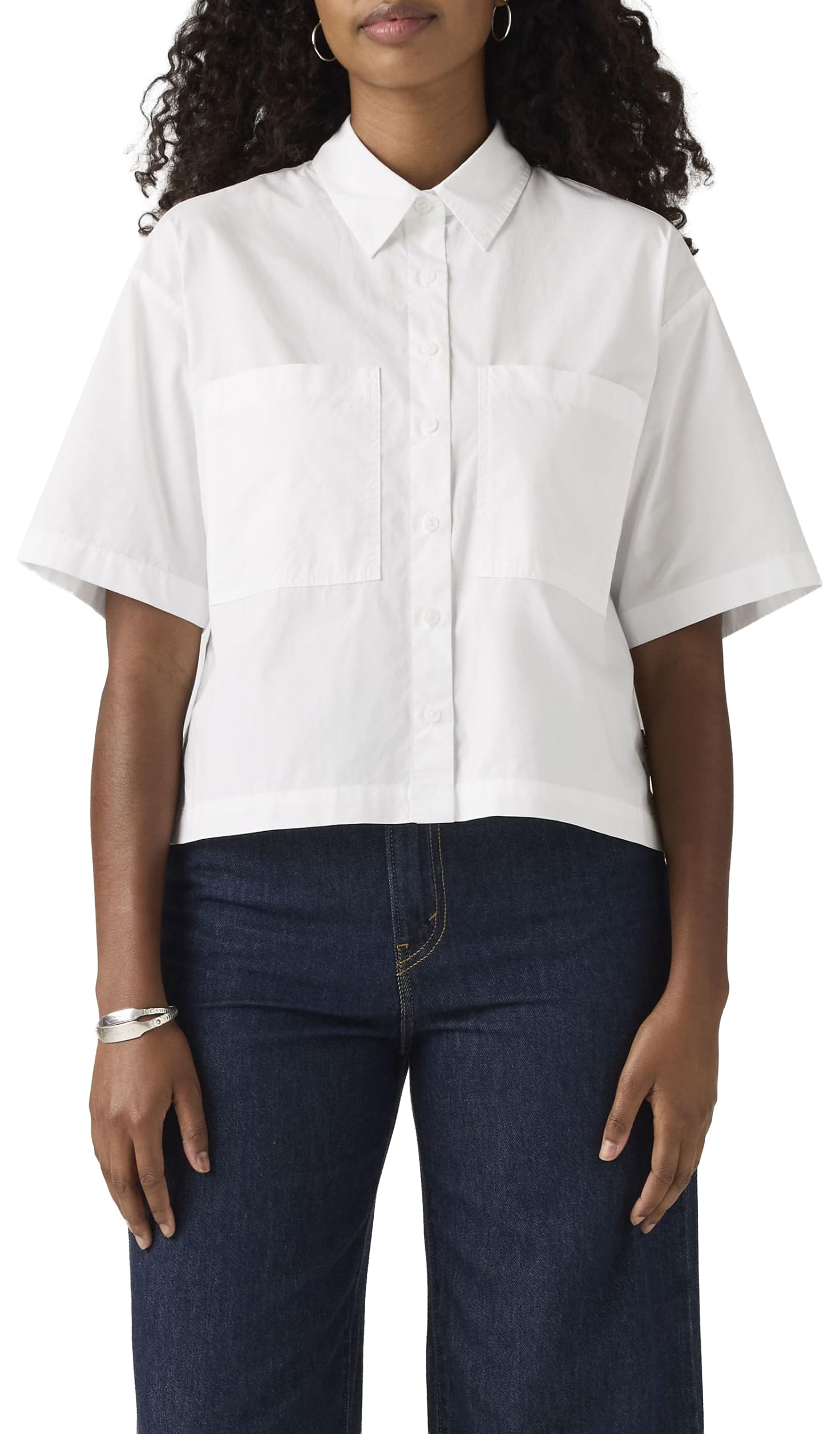 Levi's Harlie SS Cropped Shirt Bright White, Bright White, S