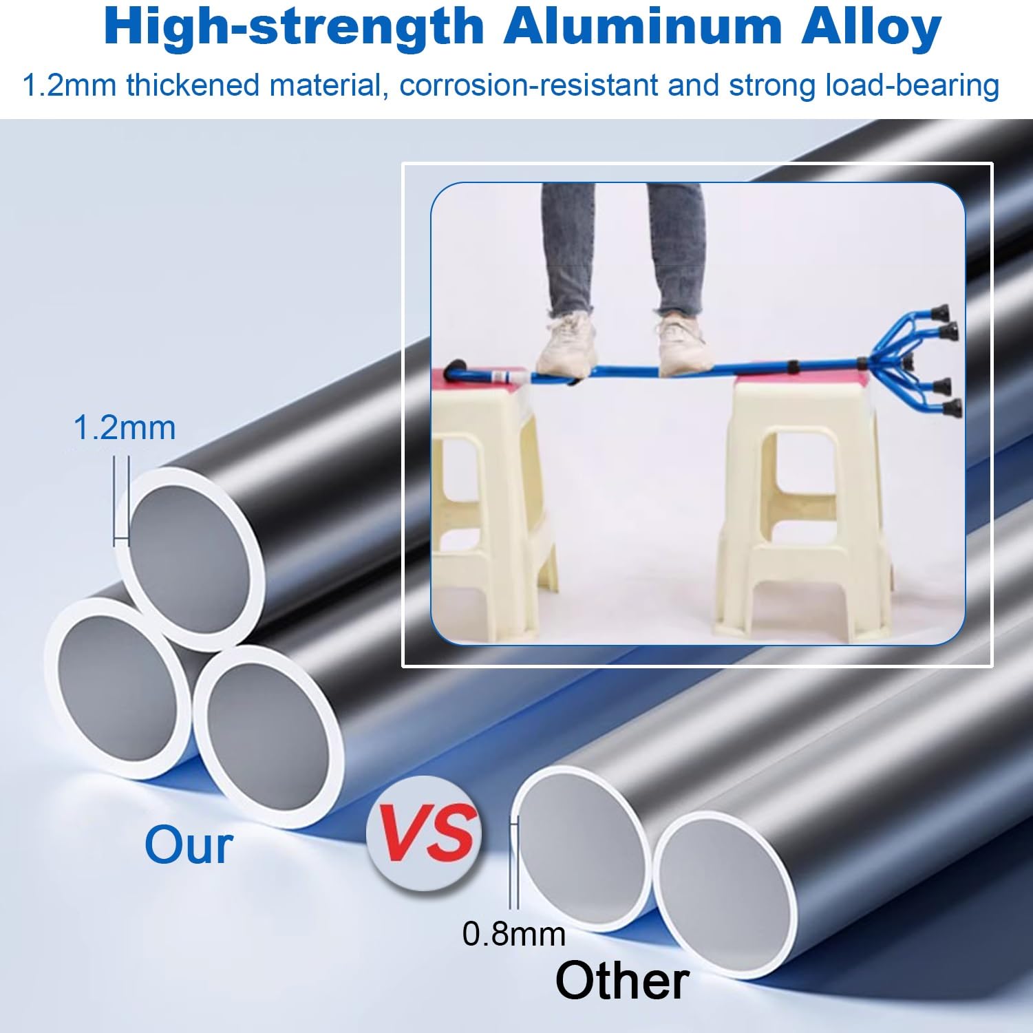 Bastón de 4 Patas Bastón Ajustable, Ligero Aluminio Ayuda para Caminar con Base Amplia para Mayor Estabilidad, Personas Mayores y Adultos Carga 180kg