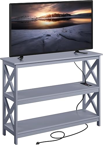 Miniatura 14 de Yaheetech Soportes de televisión y centros de entretenimiento con estante de almacenamiento de 3 niveles soporte de TV para sala de estar, negro