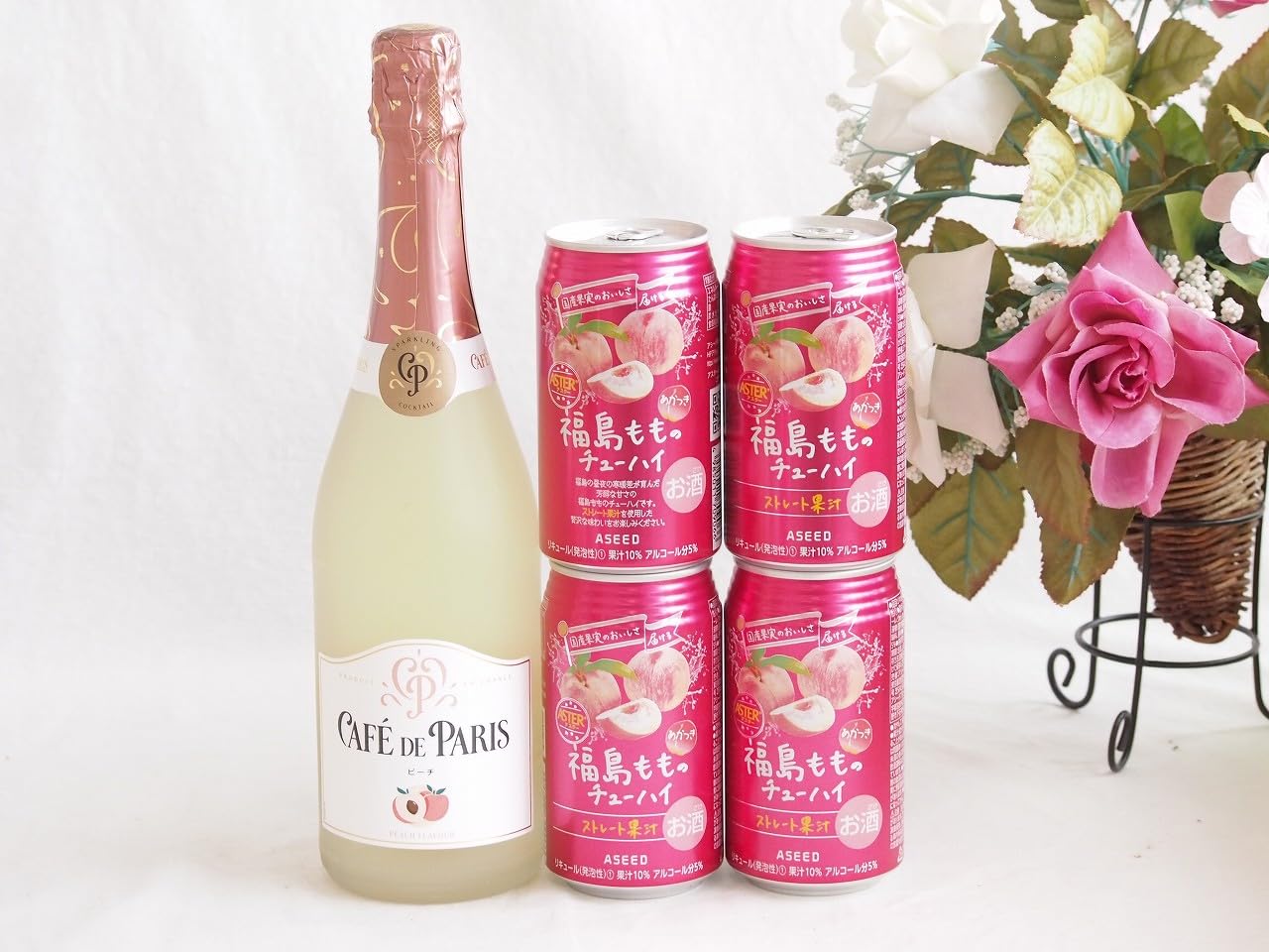 Amazon.co.jp: 桃のお酒を楽しめる5本セット(カフェ ド パリ ピーチ