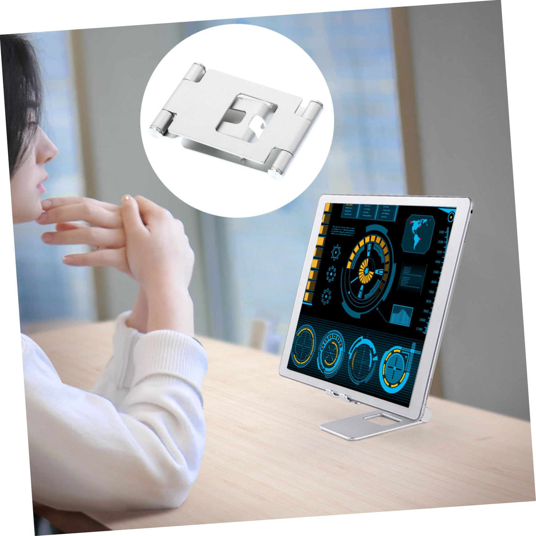 3 Piezas Soporte Plegable para Tablet y Móvil de Aluminio Compacto y Ajustable Base Estable para Escritorio para Ver Películas Manos