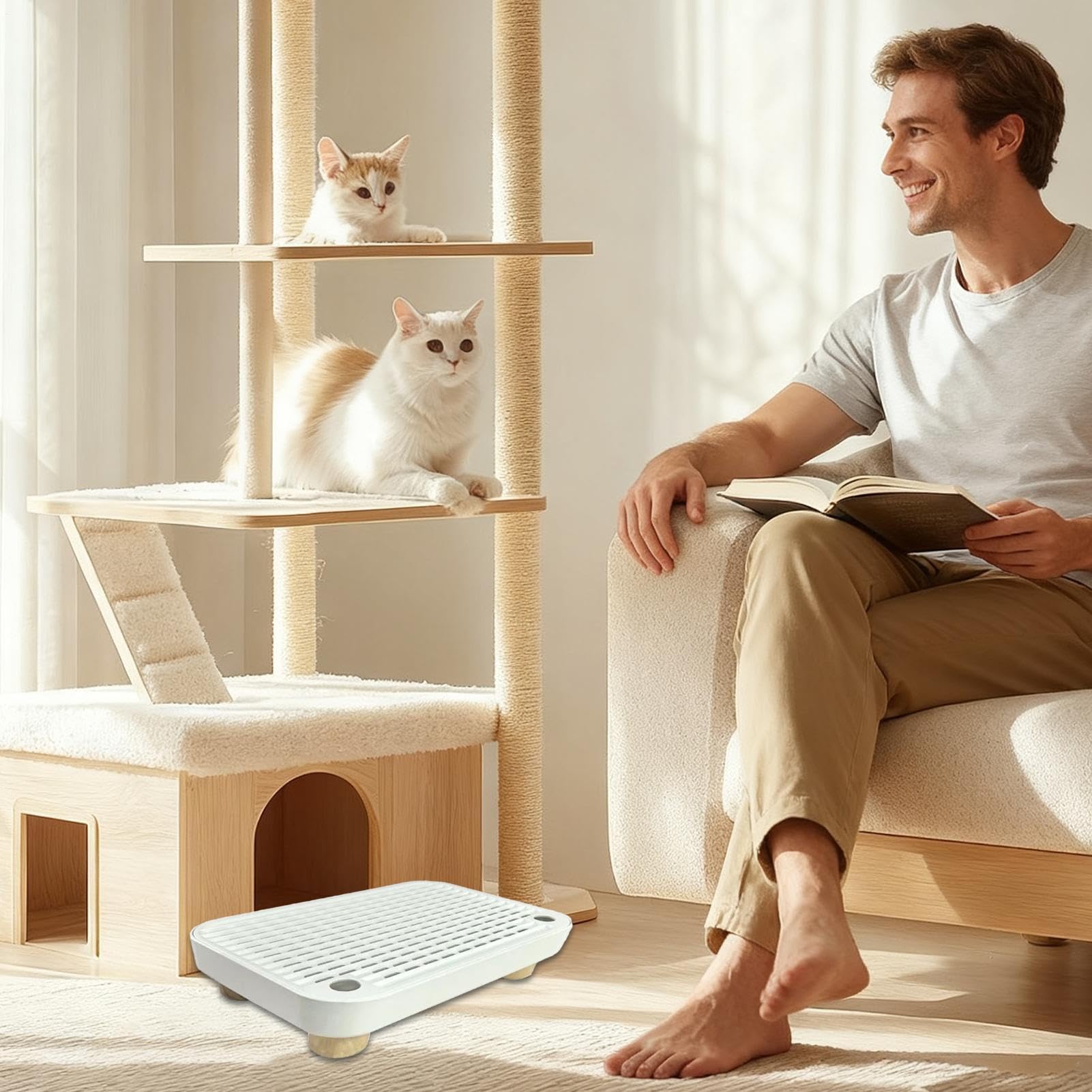 Katzenklo Rampe,Stufe Für Ältere Katzen Mit Filterfunktion - rutschfeste Kätzchen Katzenklo Matte - Für Innen- Und Außenbereich, Für Zuhause, Wohnung, Wohnzimmer, Tierarztpraxis Und