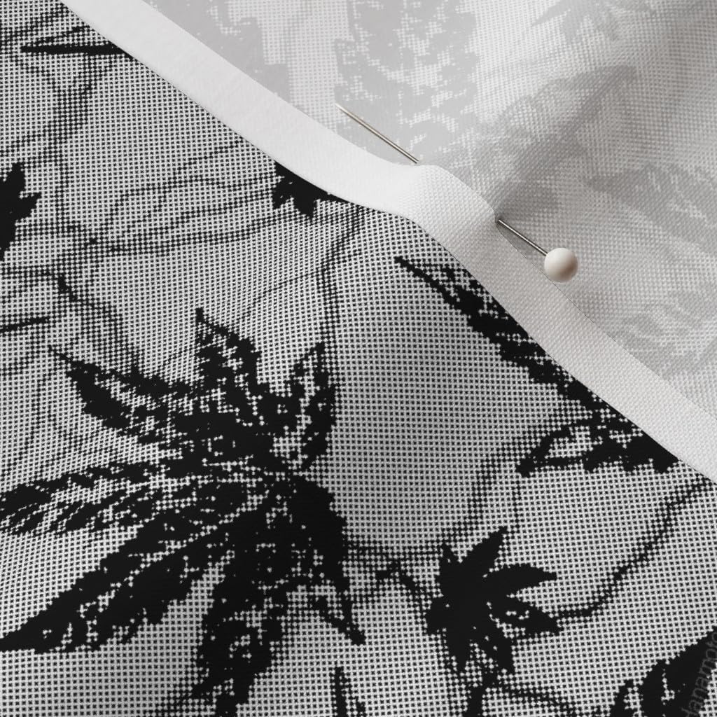 Spoonflower Fabric - Black & Gray Marijuana Cannabis Grass Weed 420 Hemp Printed on Petal Signature Cotton Fabric by The Yard - Sewing Quilting Apparel Crafts Decor