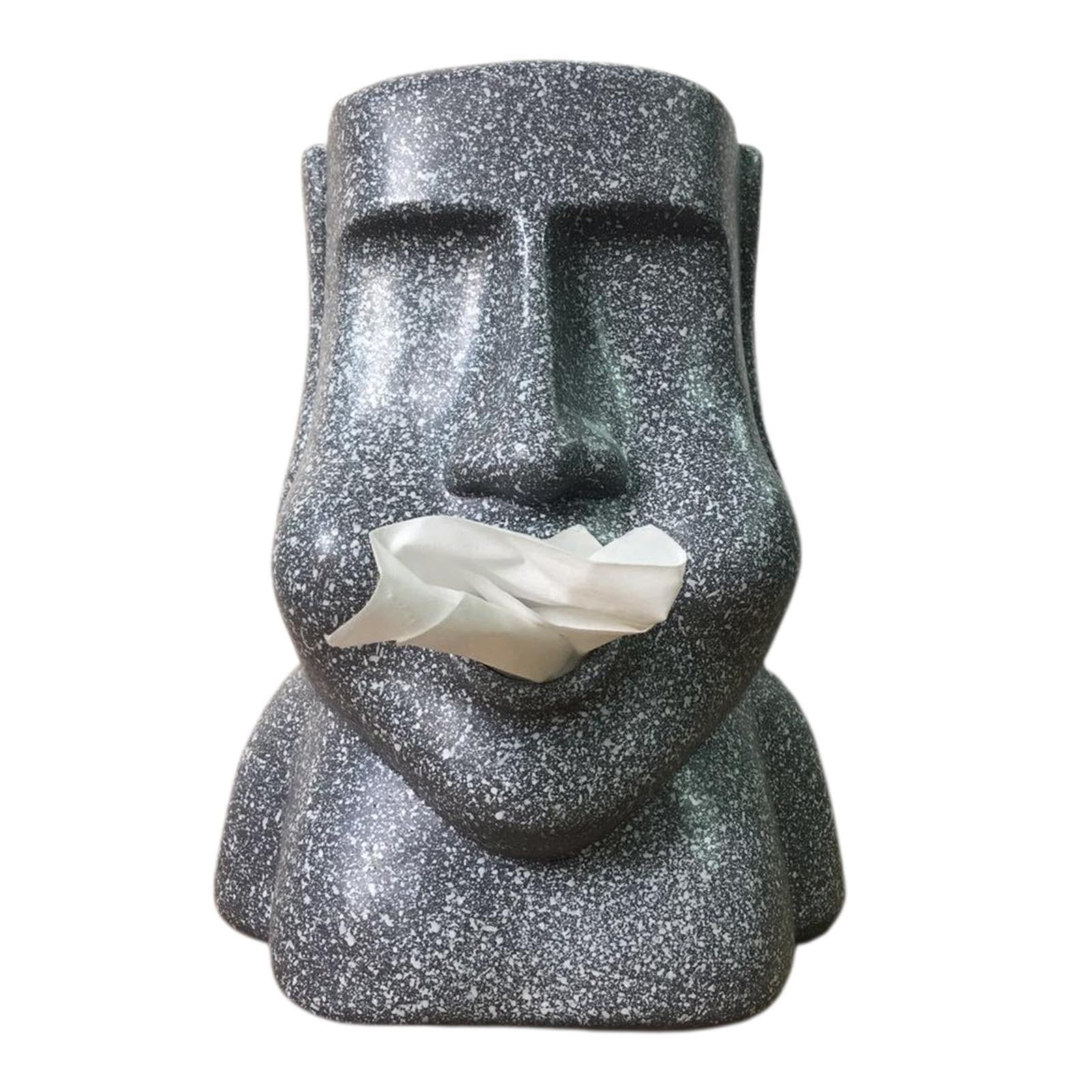Boîte à mouchoirs décorative Moai alliant art et praticité, idéale