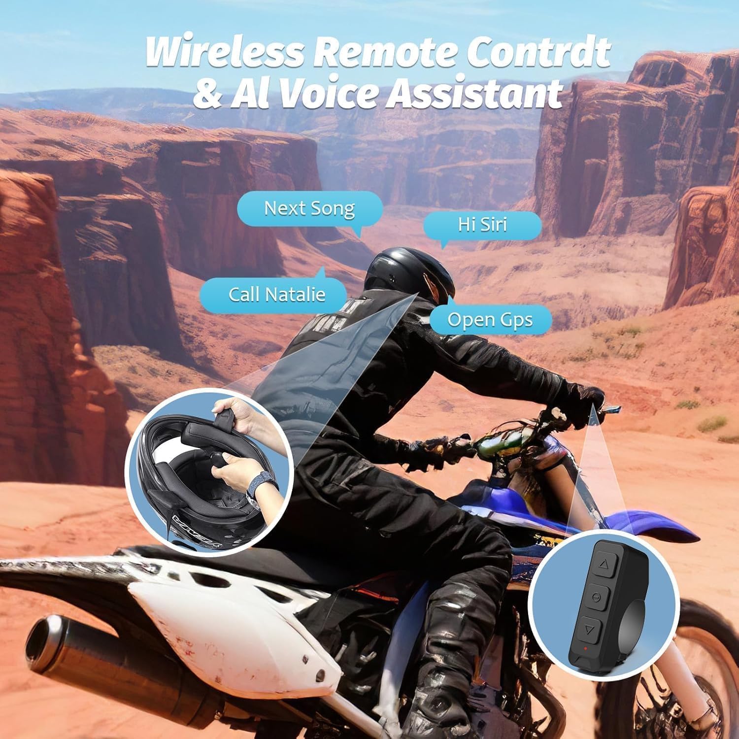 OBEST TWS - Cuffie Bluetooth per casco da moto, senza fili, con custodia di ricarica, Bluetooth 5.3 & ANC, cancellazione attiva del rumore, batteria da 1900 mAh, lunga durata, facile montaggio con