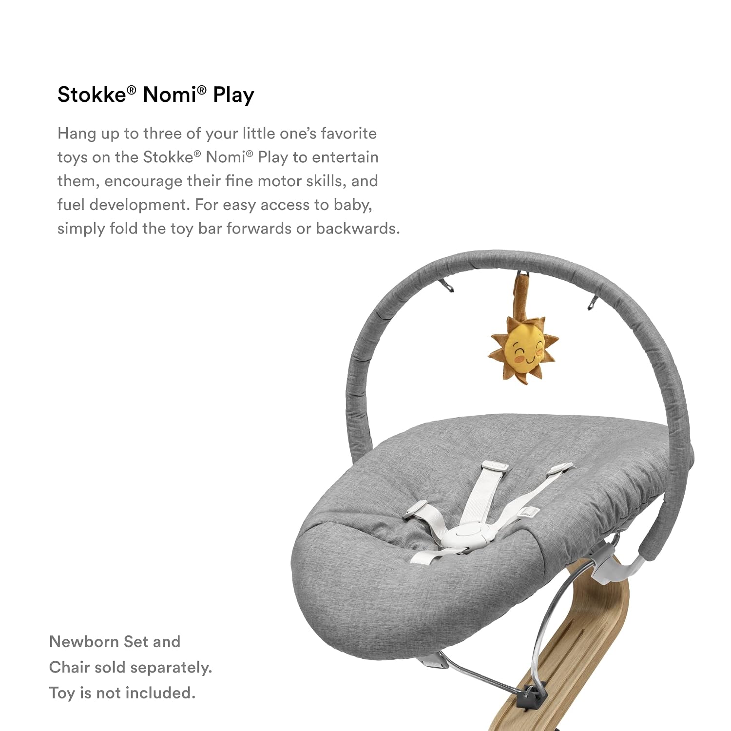 Stokke Nomi Play - Includes Loops to Hang Up to Three Toys - Easily Clicks onto The Nomi Newborn Set - for Ages 0-6 Months