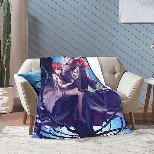 Miniatura 9 de Manta de anime The Ancient Magus 'Bride de la novia, acogedora manta de microforro polar ultrasuave y ligera para sofá dormitorio, habitaciones con