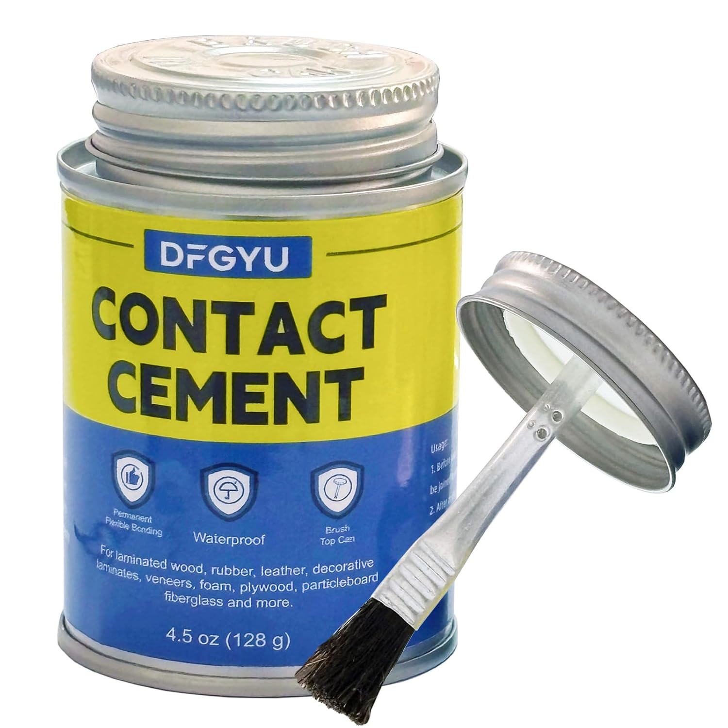 Contact Cement 4.5 Oz - High Performance Adhesive, Waterproof Heat-Resistant, Quick-Drying Strong Bond for Leather, Wood, Rubber, Crafts & Shoe Repair