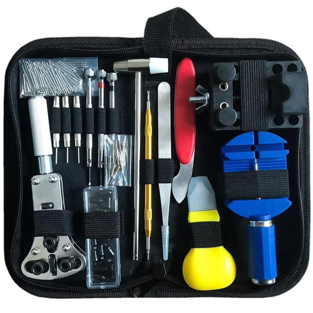 eWINNER 147 PCs Watch Repair Tool Kit Set Professional Spring Bar Tool Set Watch Link Pin Tool Back Opener Remover Watch Maintance Kits with Carrying Case & Hammer