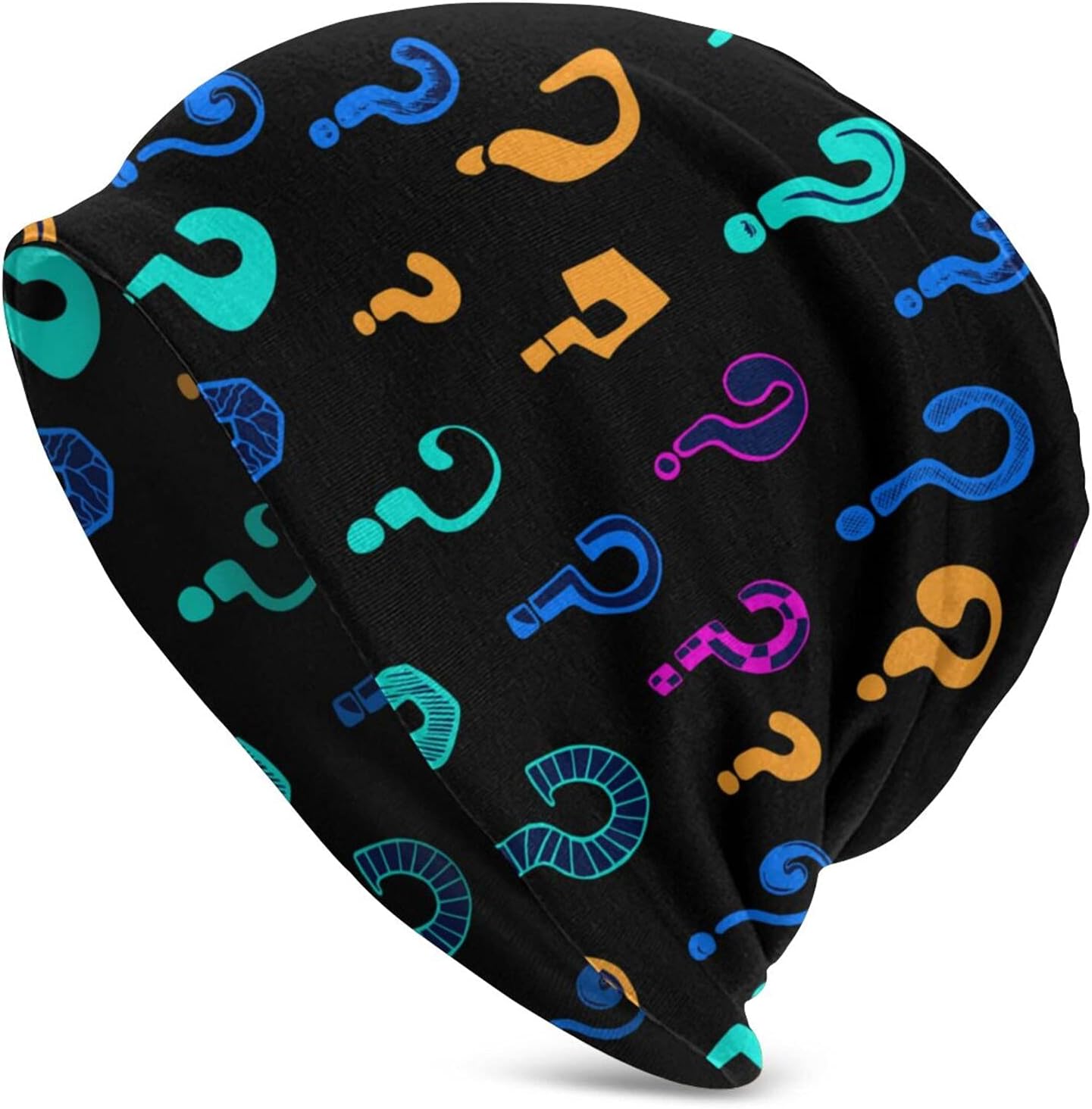 Question Mark Adult Men's Beanie Knit Hat Unisex Warm Hats Skull Cap Slouchy Headwear for Man Women Fashion