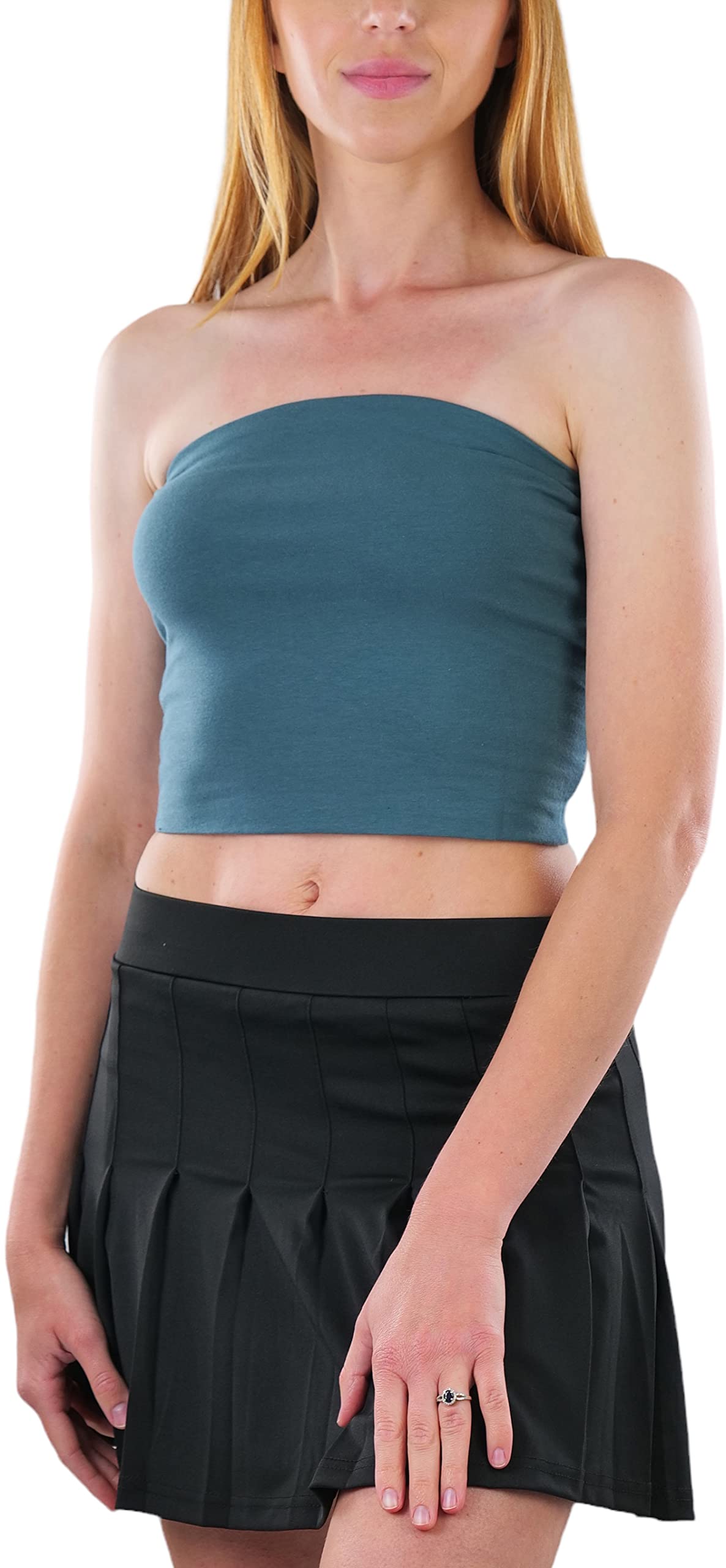 ToBeInStyle Women's Cotton-Spandex Blend Stretchy Tube Top
