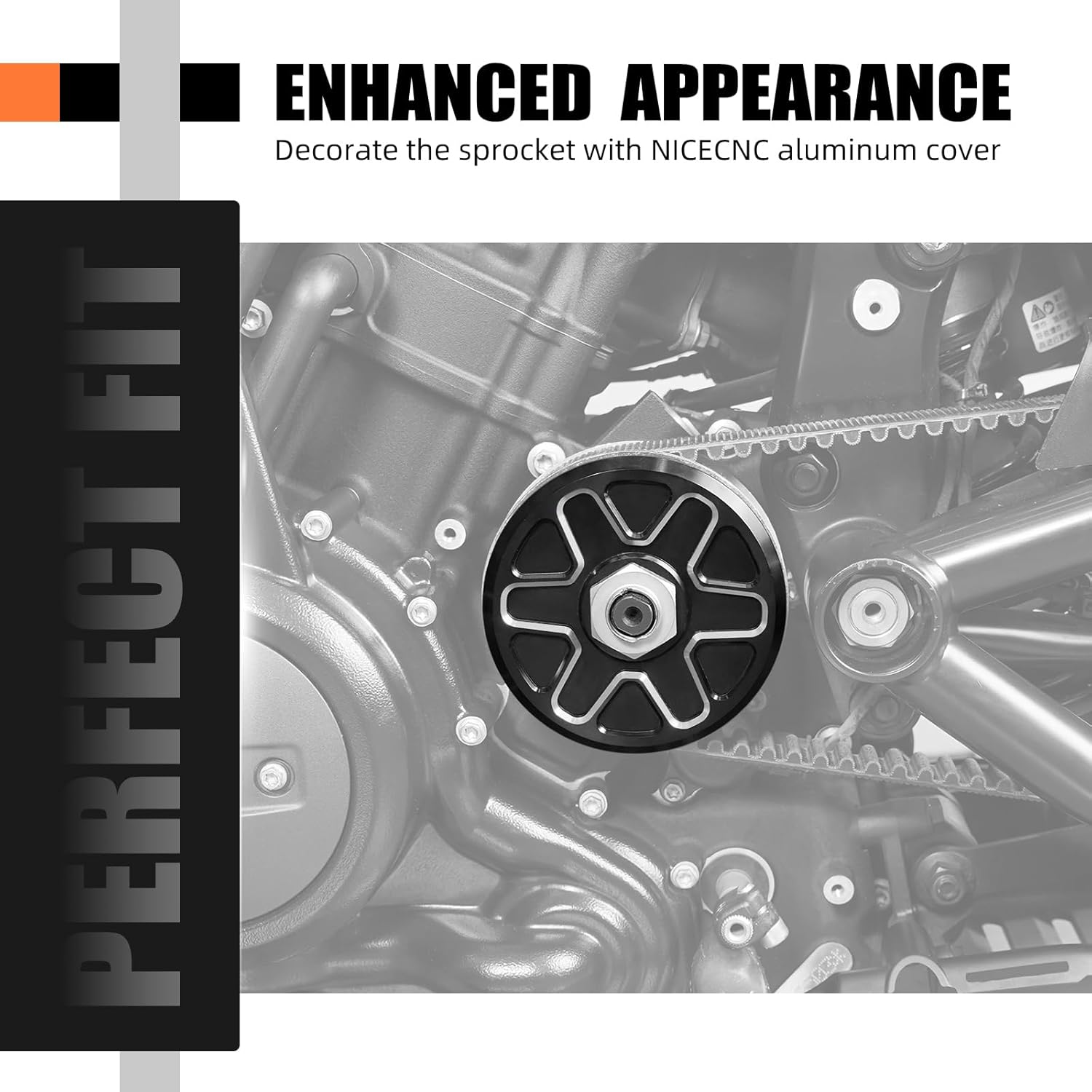 NICECNC Black Transmission Output Sprocket Cover Guard Drive Sprocket Cover Guard Compatible with Harley Sportster S RH1250S 2021-2024, Replacement for 35000280, See Fitments