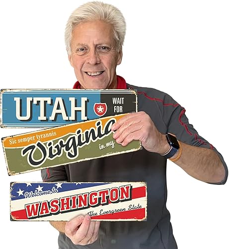 Miniatura 23 de SmartSign Letrero de metal vintage con texto en inglés "The Lone Star State" de 4 x 14 pulgadas, aluminio inoxidable de 40 mil con abrigo Texas