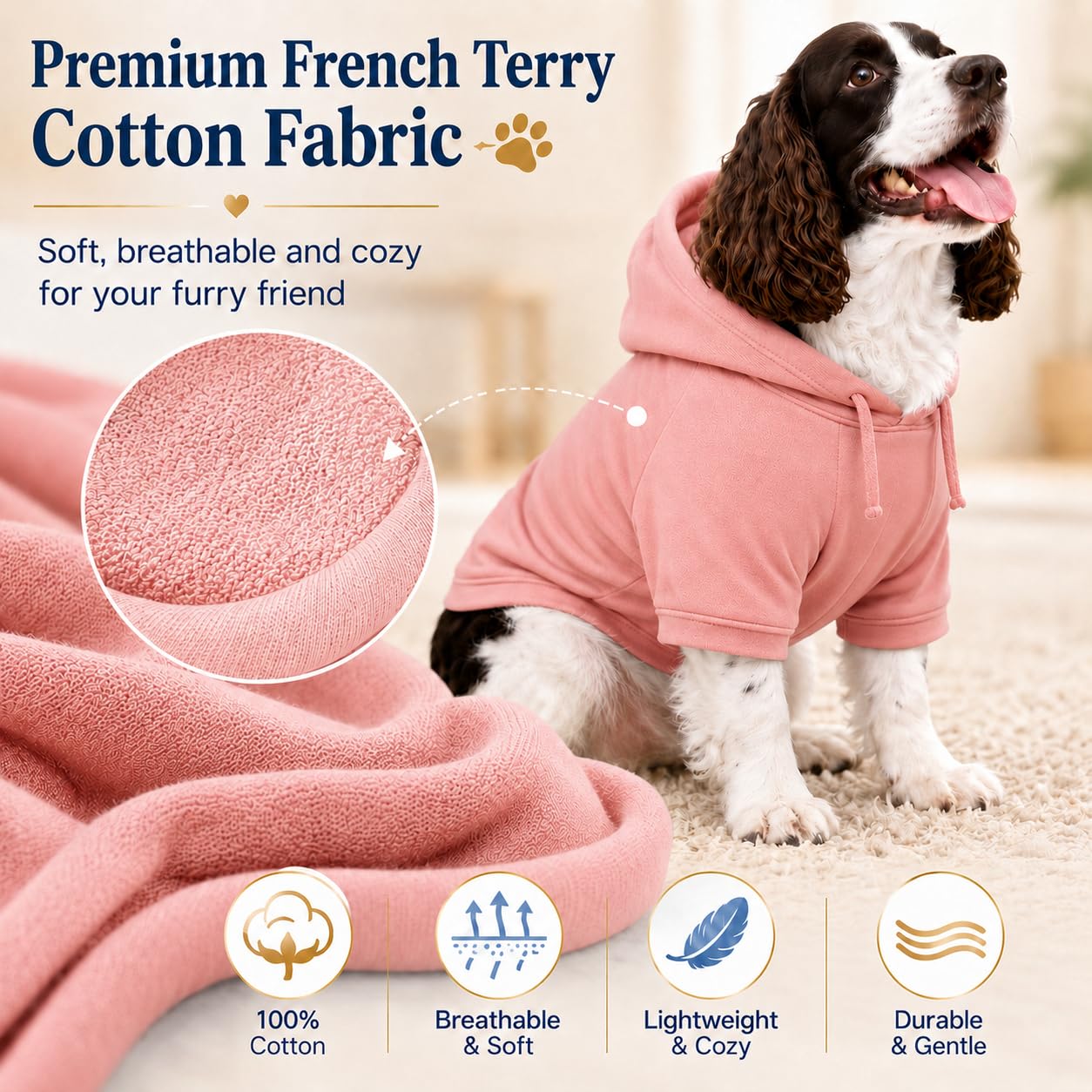 Ropa para Mascotas Ropa para Perros Abrigo para Perros Sudaderas Invierno Otoño Sudadera para Perros pequeños medianos de Gran tamaño 11 Colores 100% algodón 2018 Nuevo (L, Lotus Pink)