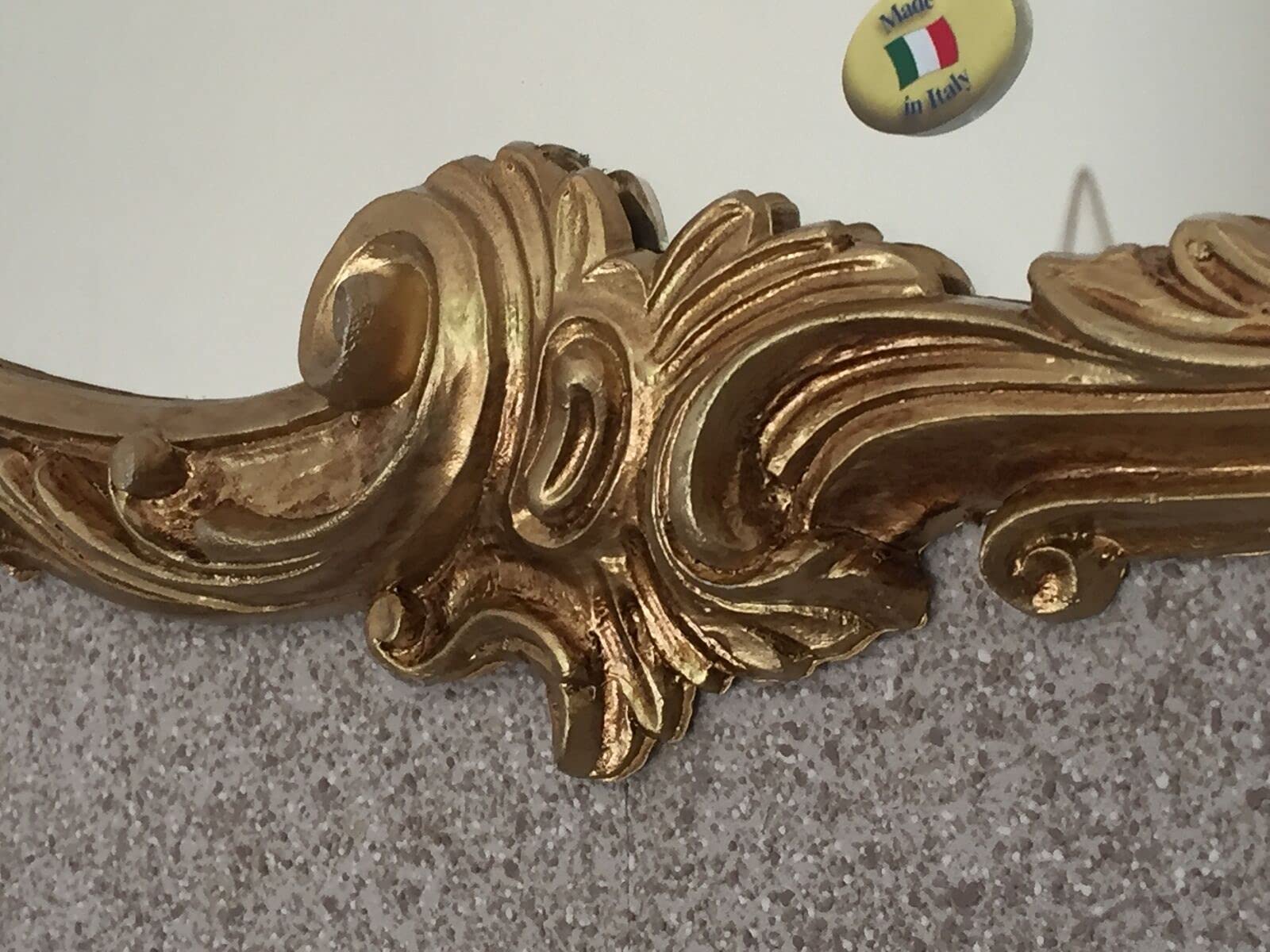 Espejo de pared barroco ovalado dorado antiguo 52 x 42 espejo de baño vintage retro espejo