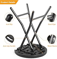 Vista 5 de 5Rcom Taburete plegable, paquete de 2 taburetes portátiles con asa, plegable para camping, fiesta de RV, marco de acero resistente, capacidad de 500