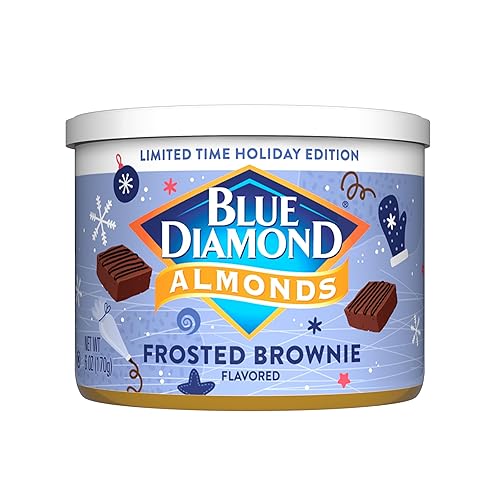 Blue Diamond Almonds, Almendras dulces con sabor a brownie helado navideño, tamaño perfecto para llevar, vacaciones y reuniones, almuerzo, adultos y