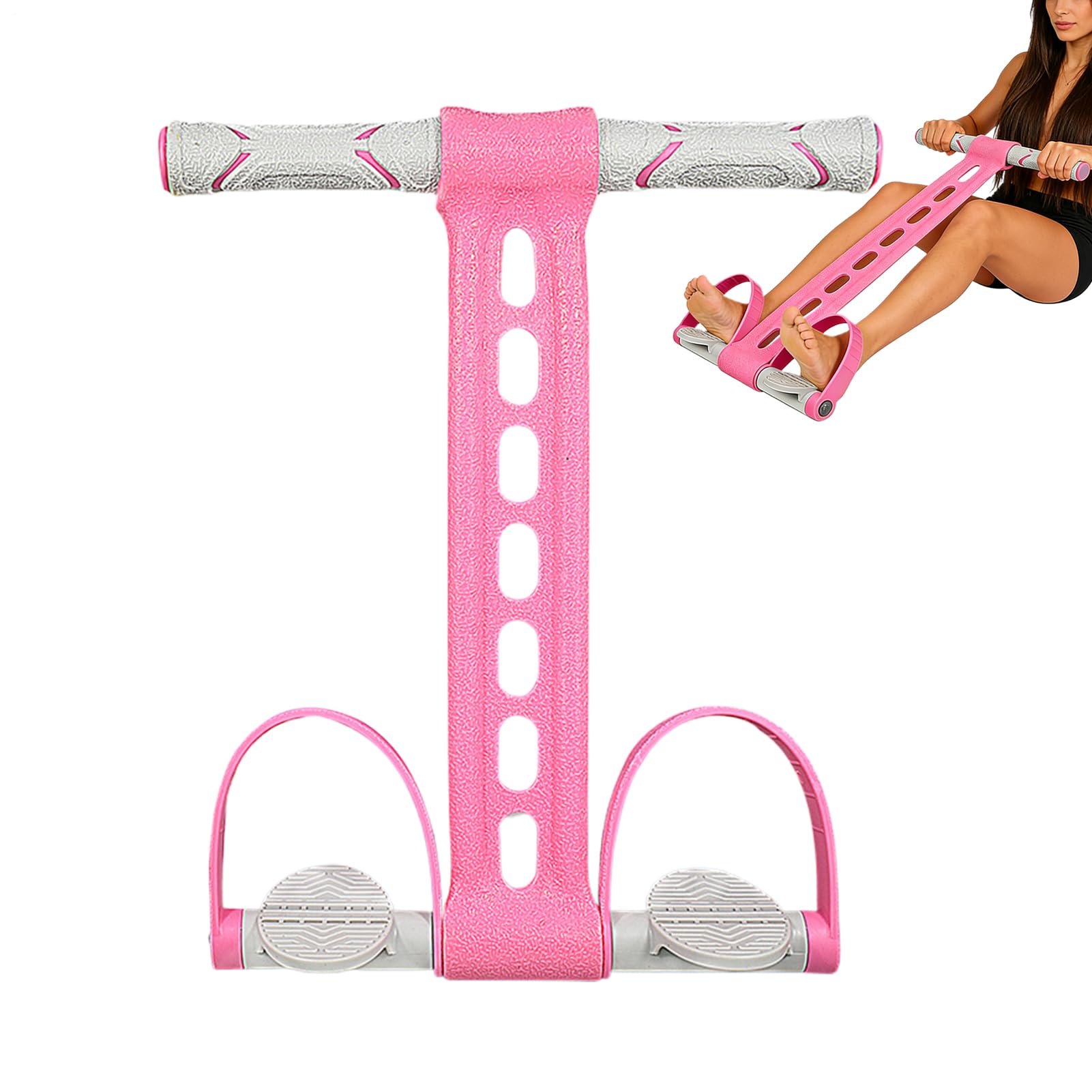 Banda di resistenza multifunzione per pedale, 42 x 30 cm, in lattice e ABS, elastica con manici, strumento di allenamento portatile per fitness, yoga, pilates, casa