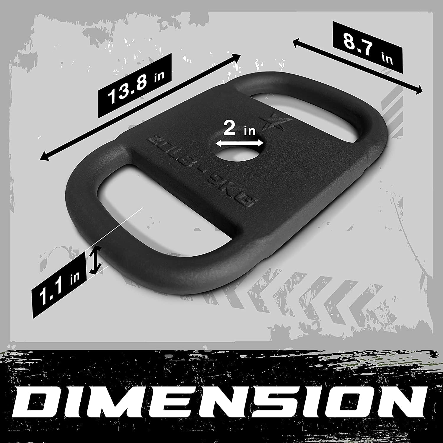 Yes4All Cast Iron Rucking Weight with 2" Center Hole, Training Weight Plate with Upgraded Rounded Handle for Weighted Walking, Lifting, Rucking & Tactical Strength Training - US Patented Design