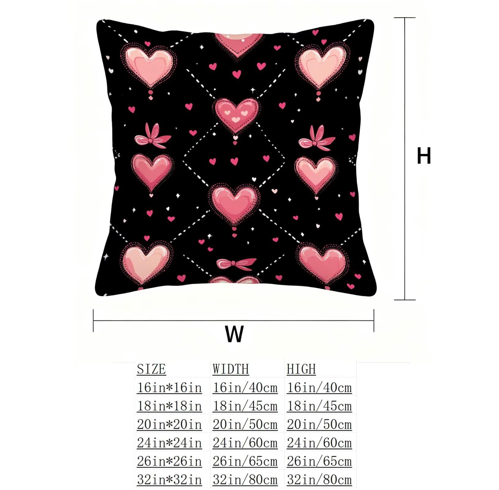 Czarna poszewka na poduszkę 60 x 60 cm, różowa poszewka na poduszkę 60 x 60 cm, zestaw 4 sztuk, super miękkie, 60 x 60, dekoracja jesienna, kwadratowa poszewka na poduszkę, sofa, do domu, sypialni