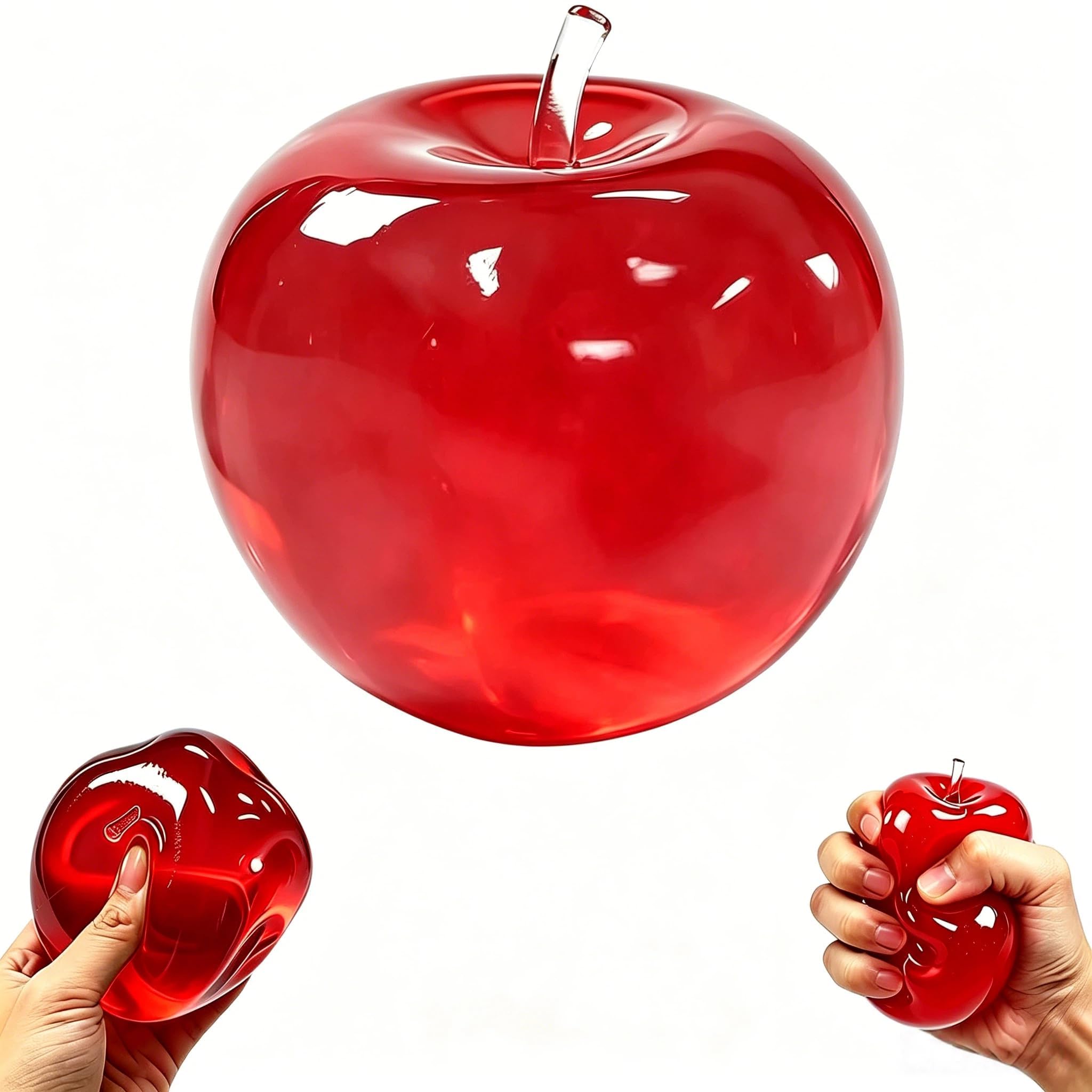 Apple Squishy Fidget Toy, Squishy Stress Ball for Adults, Sensory Anxiety Relief Fidget Stocking Fillers, Squishy Fidget Gift for Adults Red