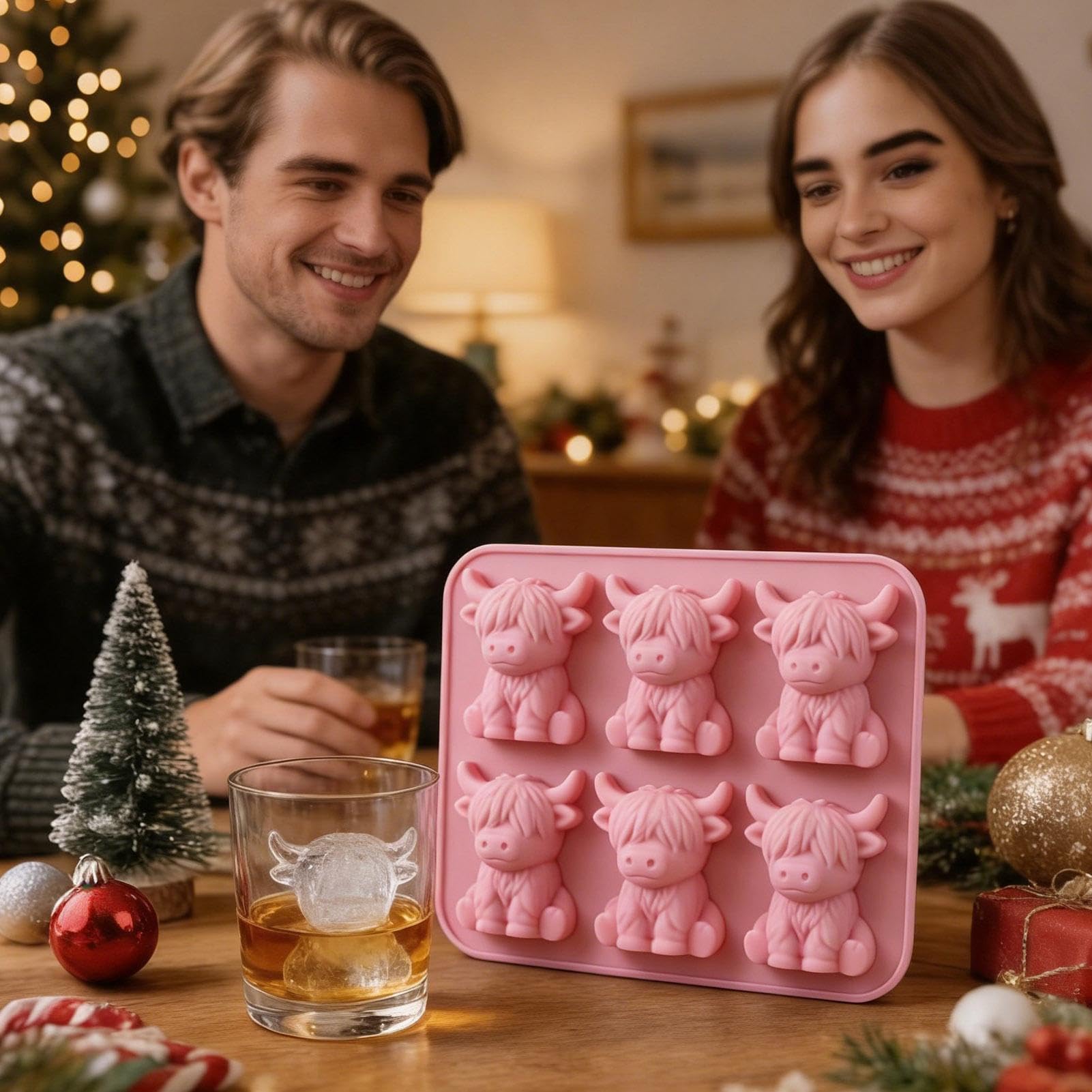 Stampo per cubetti di ghiaccio in silicone Stampo in silicone 6 cavità | Stampo Animato Cartoon per Whisky, Cocktail, Succo, Borse, Cucina, Feste, Bevande, Campeggio,