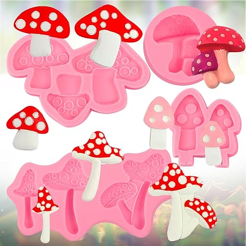 Miniatura 1 de Molde de silicona de hongos para decoración de pasteles, moldes para fondant, para fiestas temáticas de bosque, baby showers, decoración de