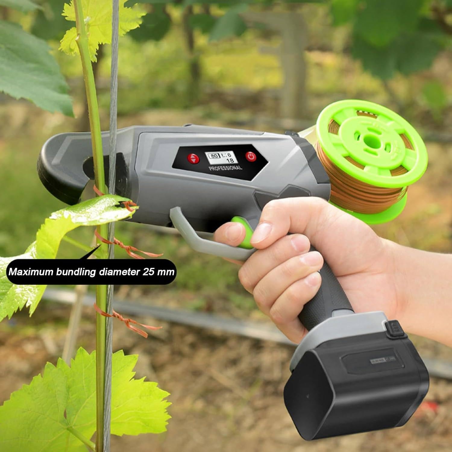 Máquina para Atar viñas a batería Máquina para Atar Plantas, Herramientas de jardinería Alicates para Atar, Máquina para Atar Herramienta de Cinta Manual para Atar Tomates