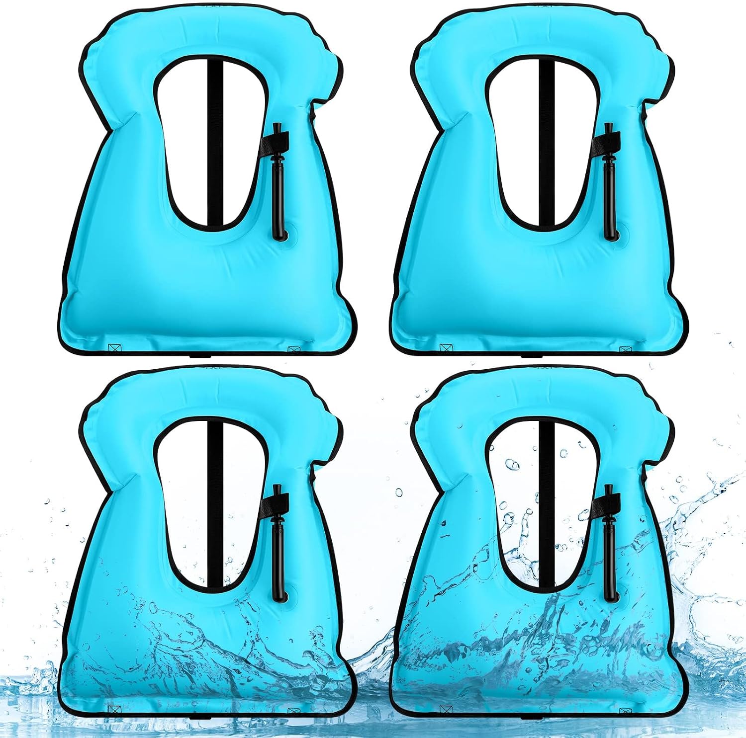 4 Pcs Inflatable Swim Vest for Adults Portable Swim Vest Jackets Adjustable Diving Jackets for Adult Swimming Diving