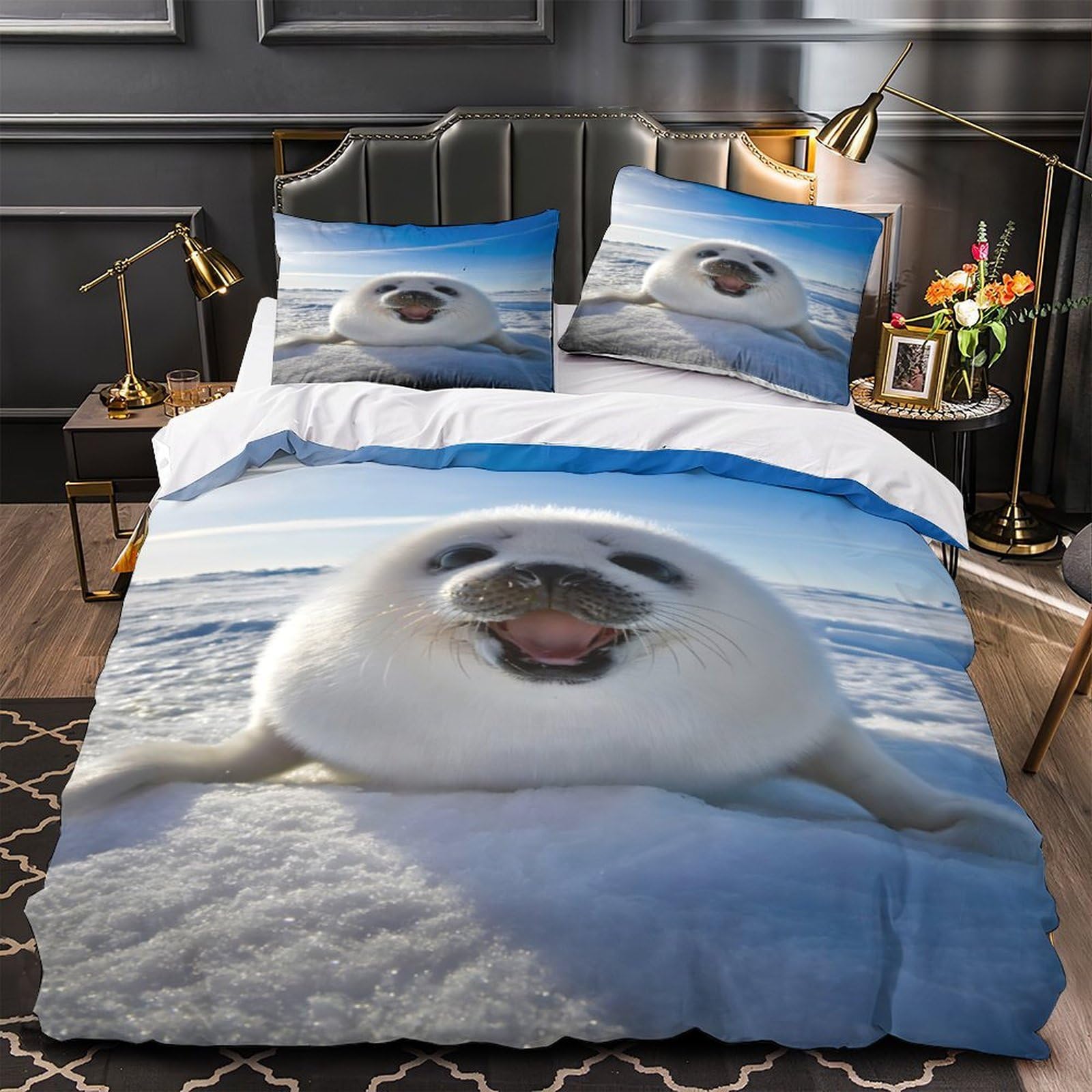 Housse de couette rongeur 3D hypoallergénique et respirante en microfibre super douce