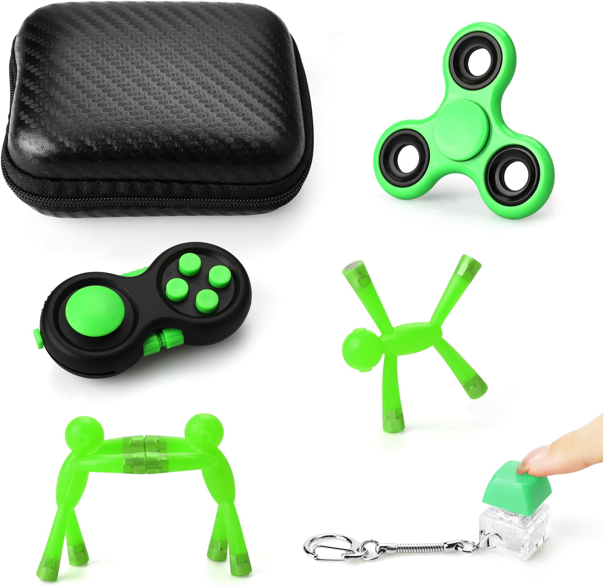 Fidget Toys Adults, Autism Sensory Products, Travel Toys for Kids Ages 4-8, Airplane Toys for Toddlers 3-5, Fidgets for Kids (Green)