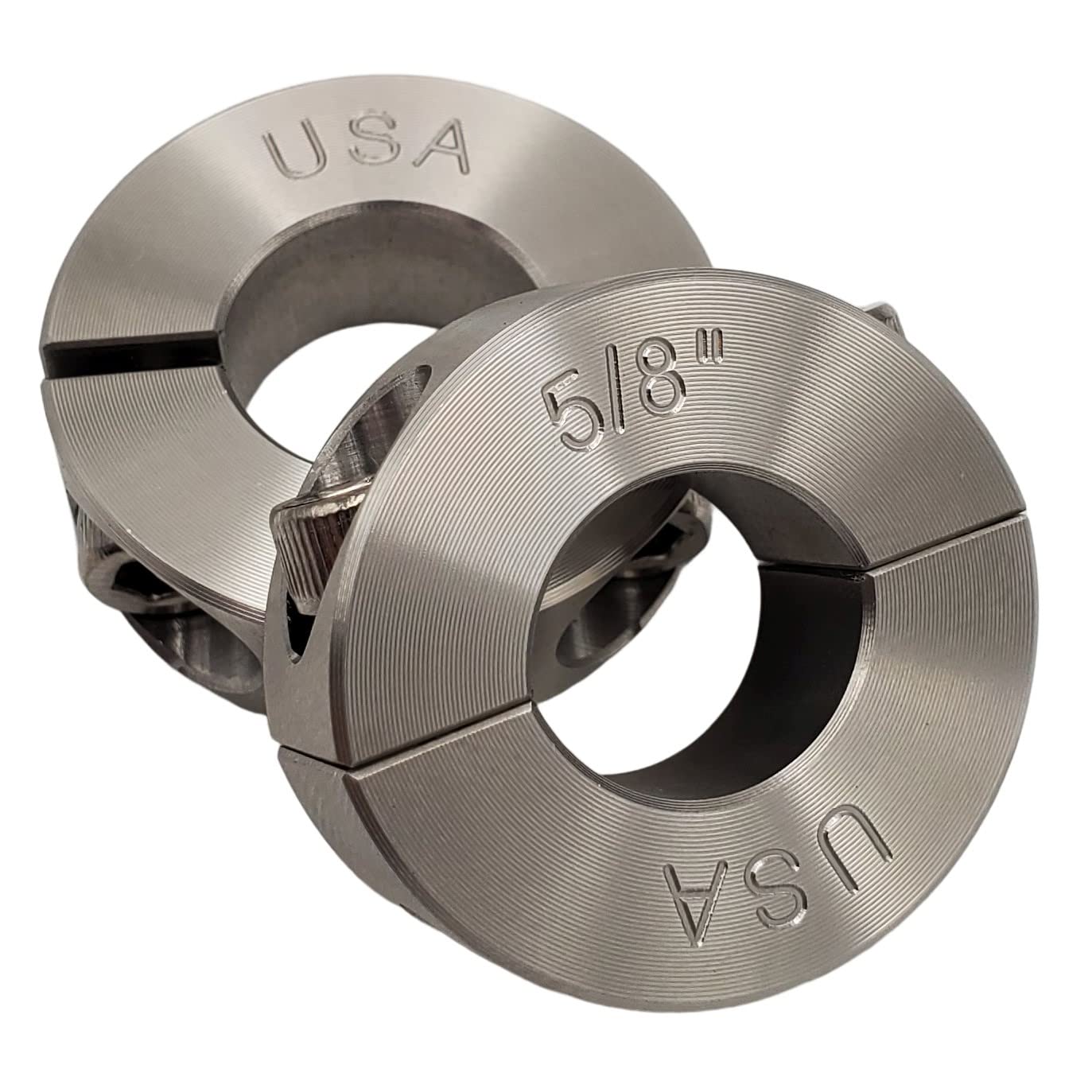1.00" Bore Diameter - Clamping Two Piece Shaft Collar - 303 Stainless Steel (4 Pack)