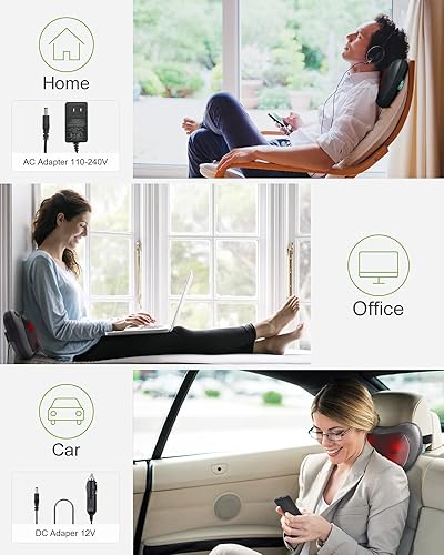 Vista 9 de Ugift Almohada masajeadora de espalda con calor y amasamiento Shiatsu para hombro, pierna, pies, alivio del dolor corporal, masajeador de cuello