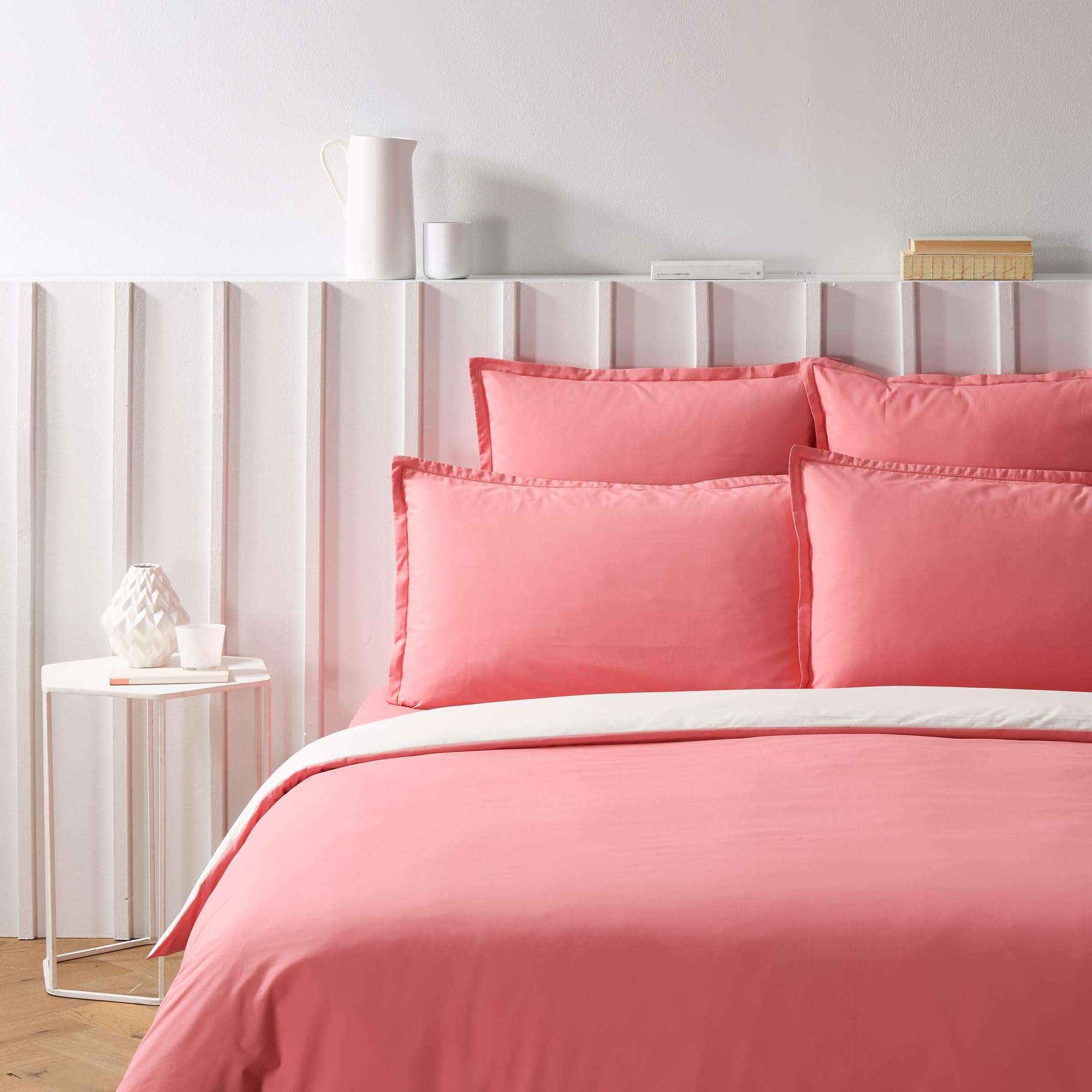 Housse de couette Jalla 140x200 cm coton doux parure lit hibiscus une personne