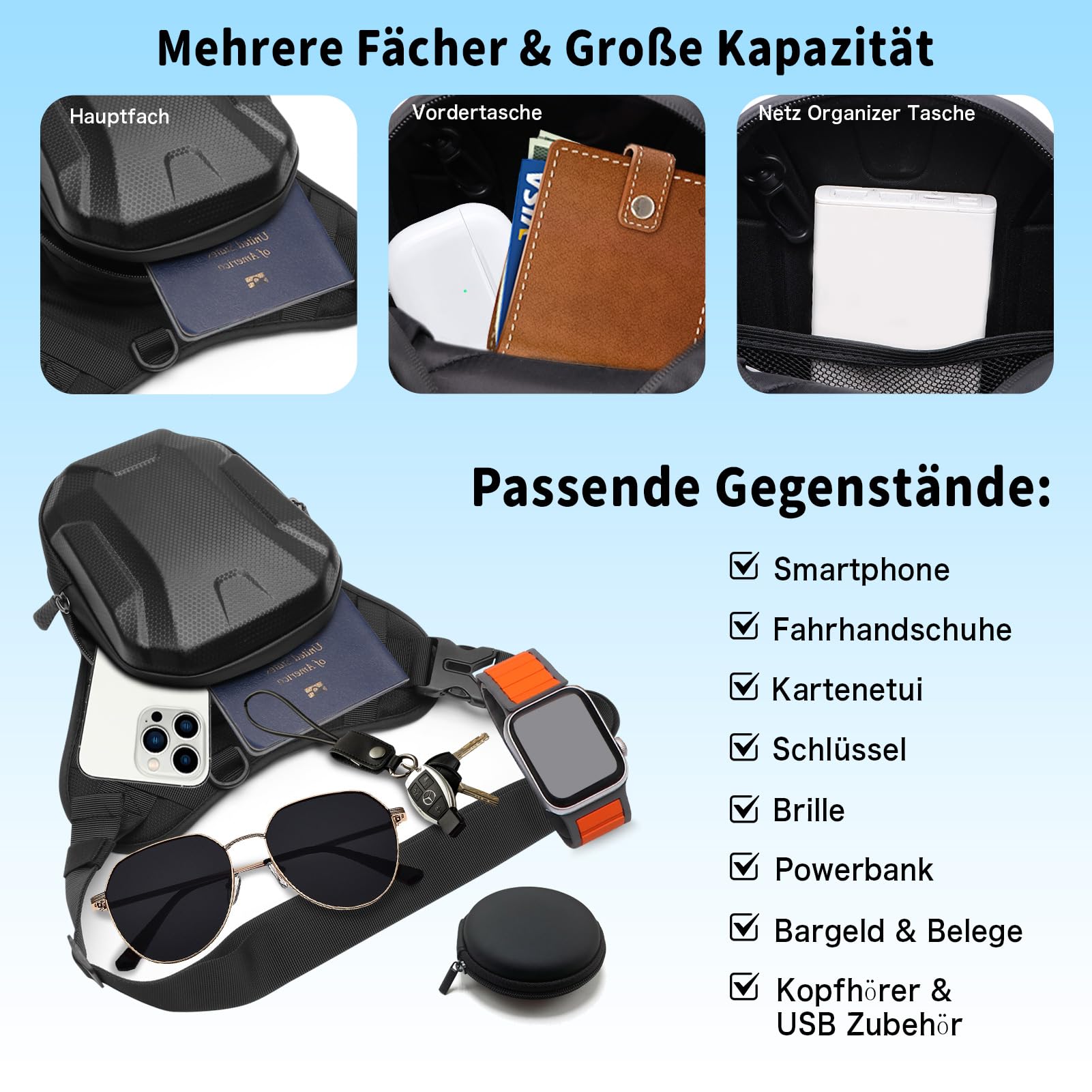 Bolsa de pierna para moto, impermeable EVA, bolsa para el muslo, correa ajustable para la pierna y riñonera 2 en 1, conector para auriculares, gran capacidad, bolsa de deporte para ciclismo