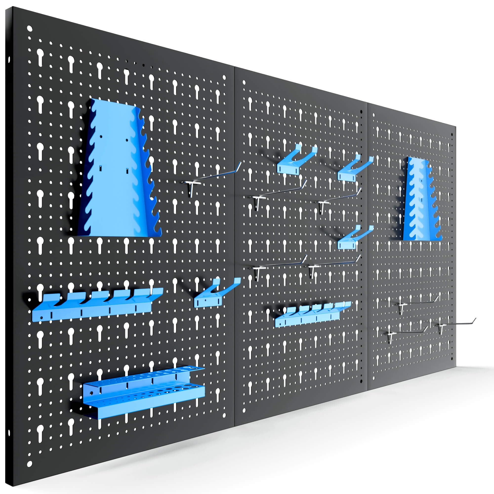 17-Piece Hook Set & Brackets | 117.6 X 59.5 X 2 Cm