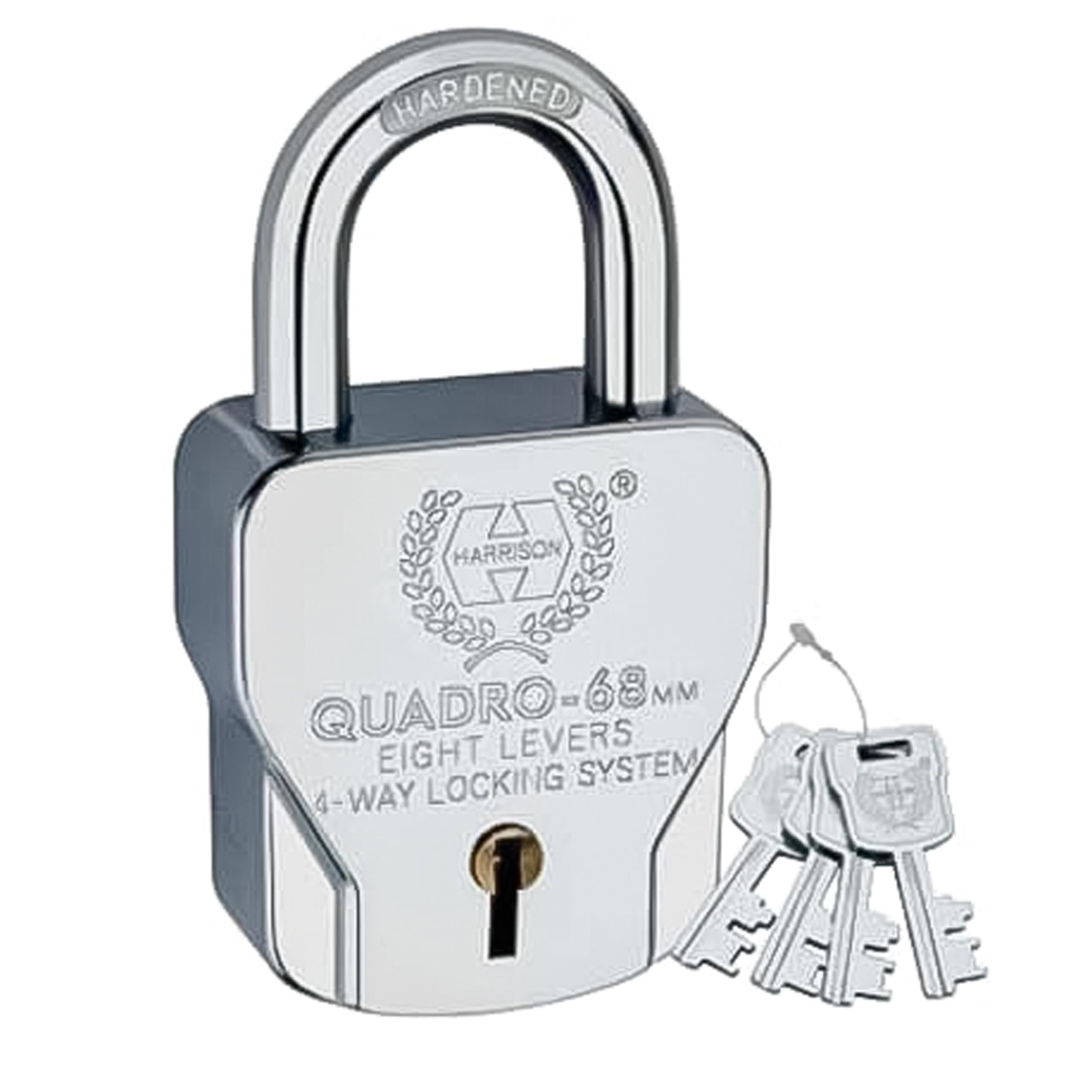 Harrison Padlocks/Square Padlock 68mm 8 Lever with 4 Keys QUADRO-5560 Pack of 1/ Padlock, Padlocks, Locks for Home, Locks for Main Door, gate Lock — Amazon image 2