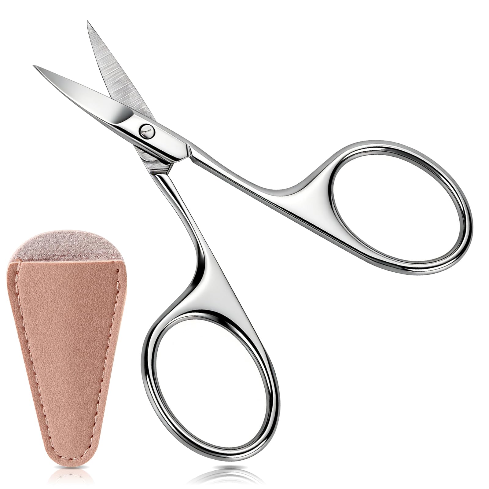 Scissors Grooming Professional Mini Trimming Sharp Blades Curved Ergonomic Design for Mustache Beard Nose Hair and Eyebrow Shaping