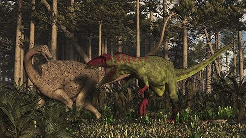 Posterazzi PSTADR600101PLARGE - Impresión fotográfica de Giganotosaurus Attacks The Saurus, 24 x 36 pulgadas, multicolor