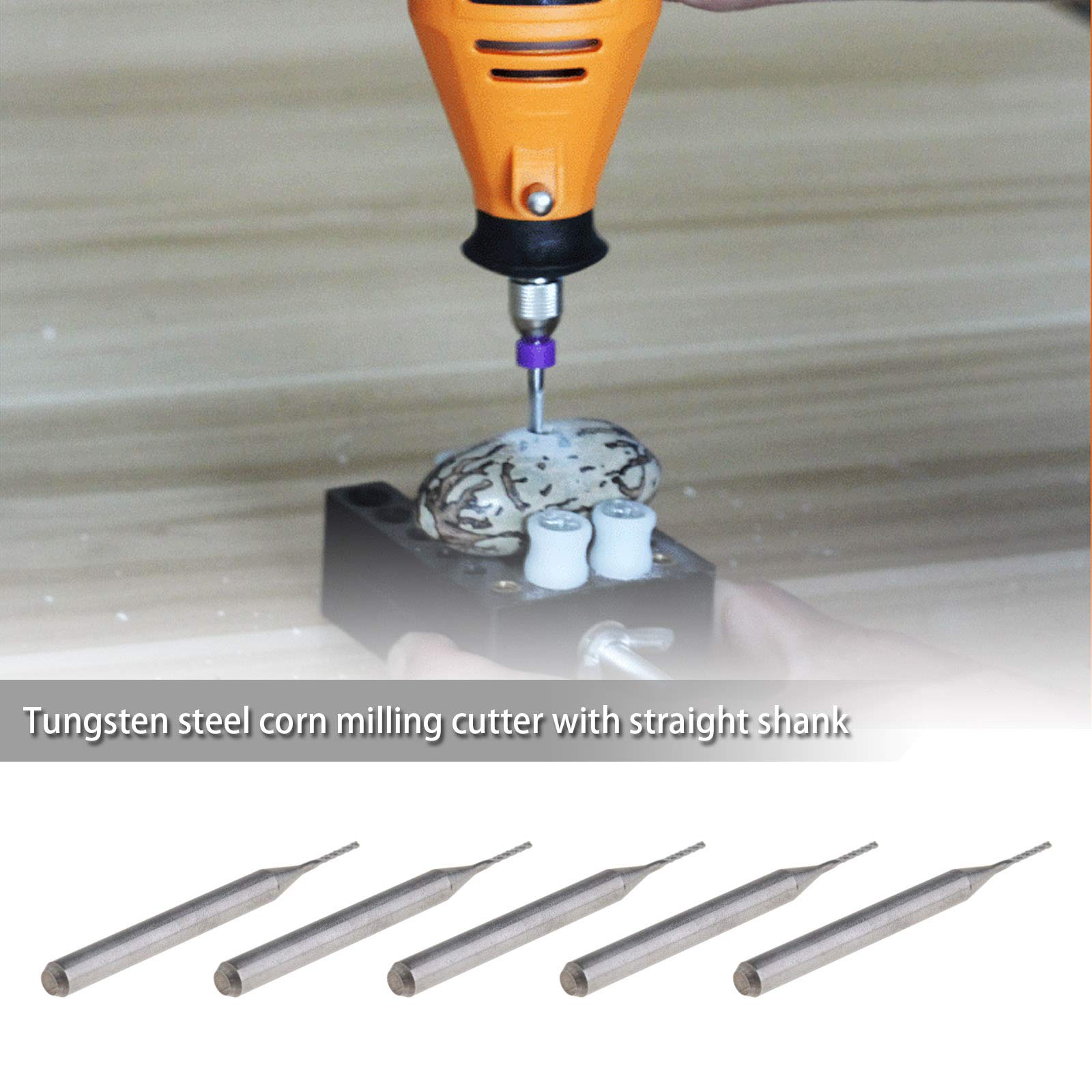 10pcs Kit de Fraise en Bout de Carbure CNC Routeur Embout de Gravure 0.8mm Diamètre de Coupe 3.175mm Tige pour Machine PCB