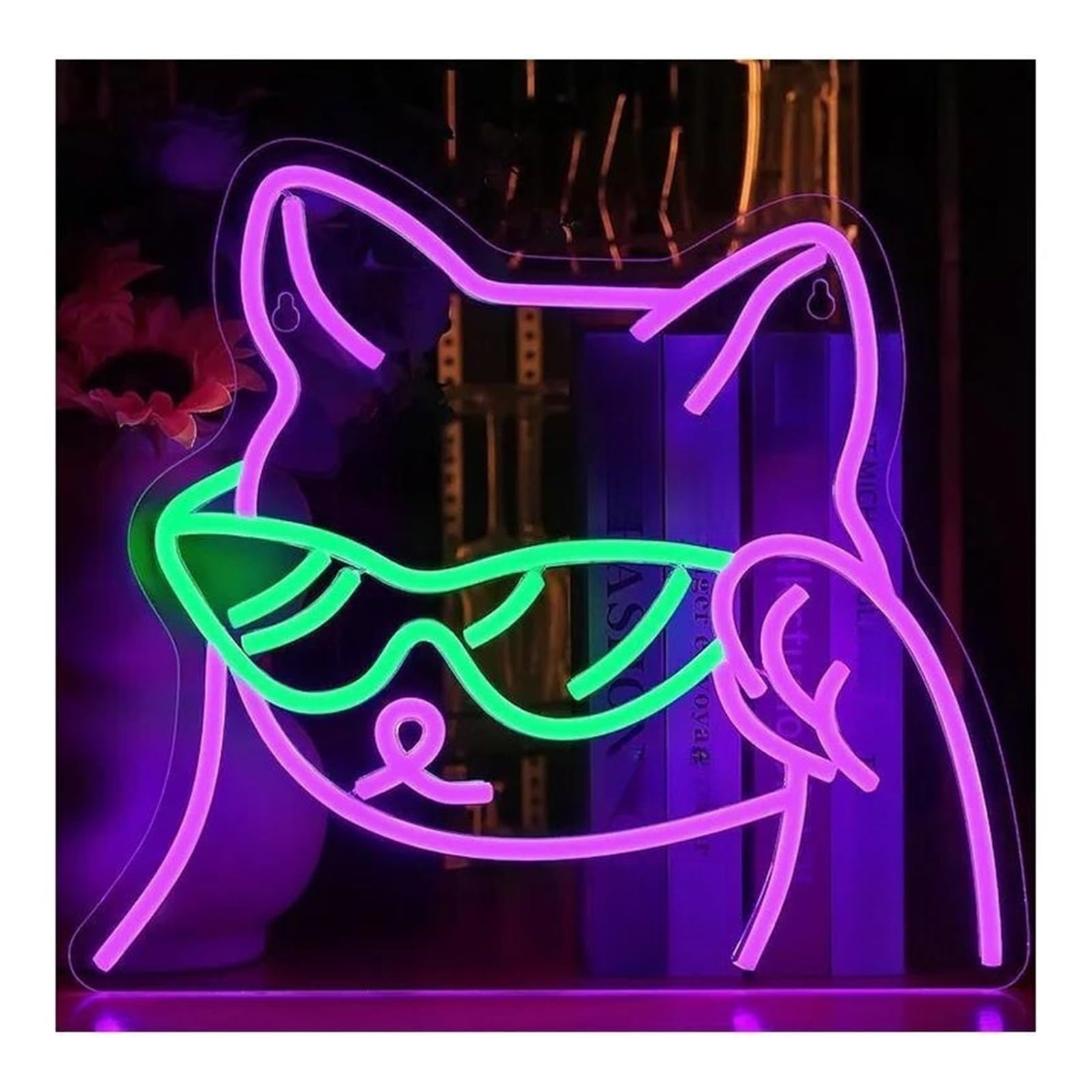 SHOUXI Sign Lamp Couple Cat Neon Sign for Room Studio Living Room Coffee Shop Bedroom Wall Decor(32x35cm)