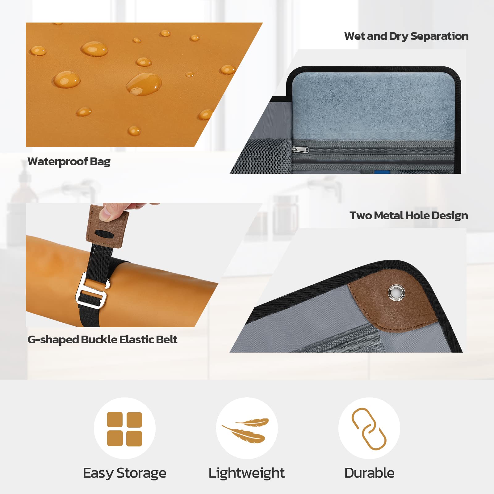 Neceser de Viaje para Hombre, Juego Doble Impermeable, Organizador de baño para Kit de Afeitado, higiene, Accesorios de Aseo