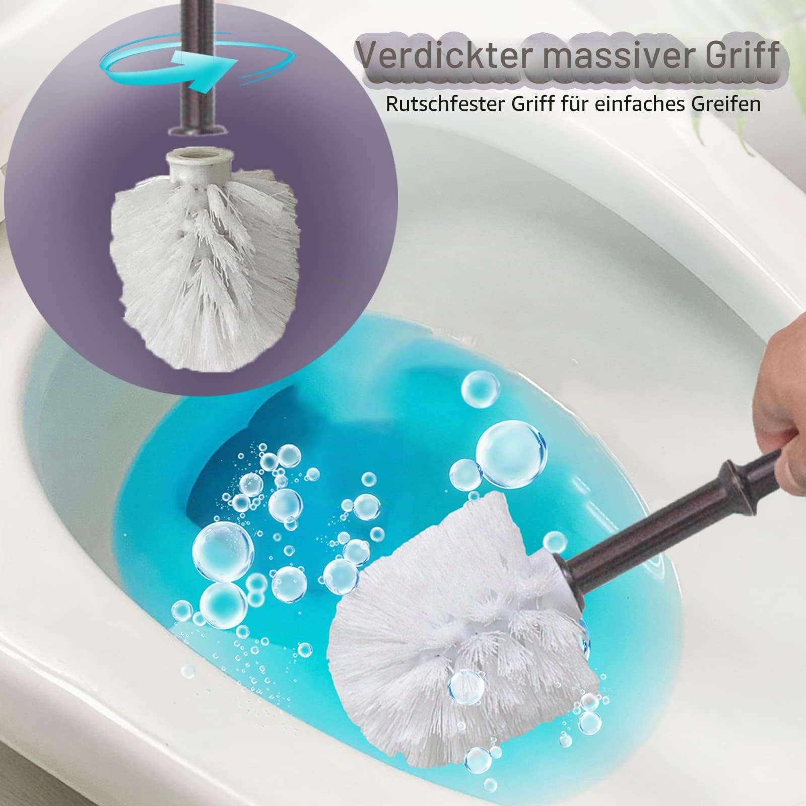 WC-Bürstenhalter-Set für Badezimmer, super niedlicher Bärensockel, solide WC-Bürste und Halter, Flexibler und langlebiger Stil, stilvolle WC-Reinigungsbürste, platzsparend, WC-Bürsten für Badezimmer