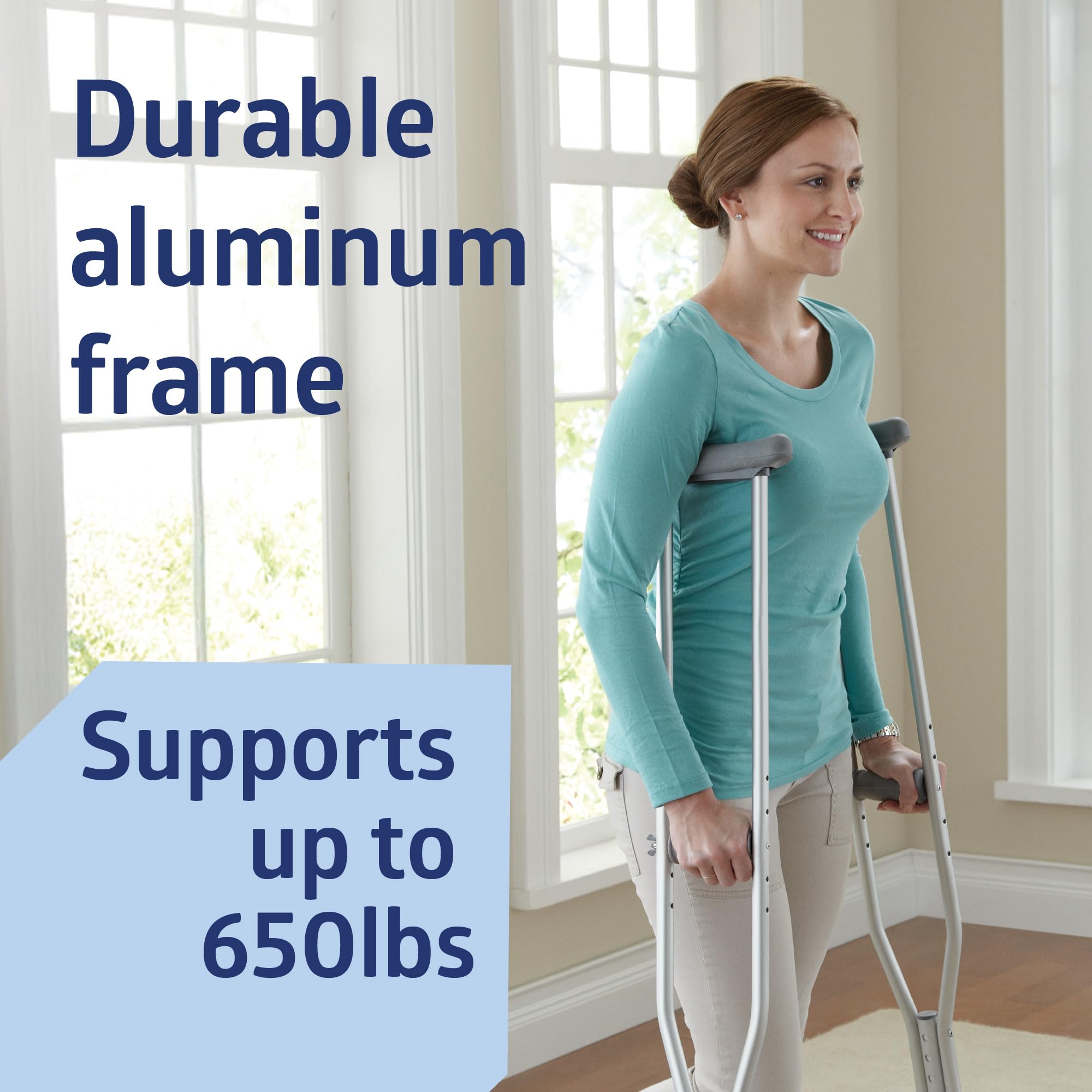 Medline Steel Bariatric Crutches for Adults & Seniors, 5'1" to 5'9" Height — Amazon image 4