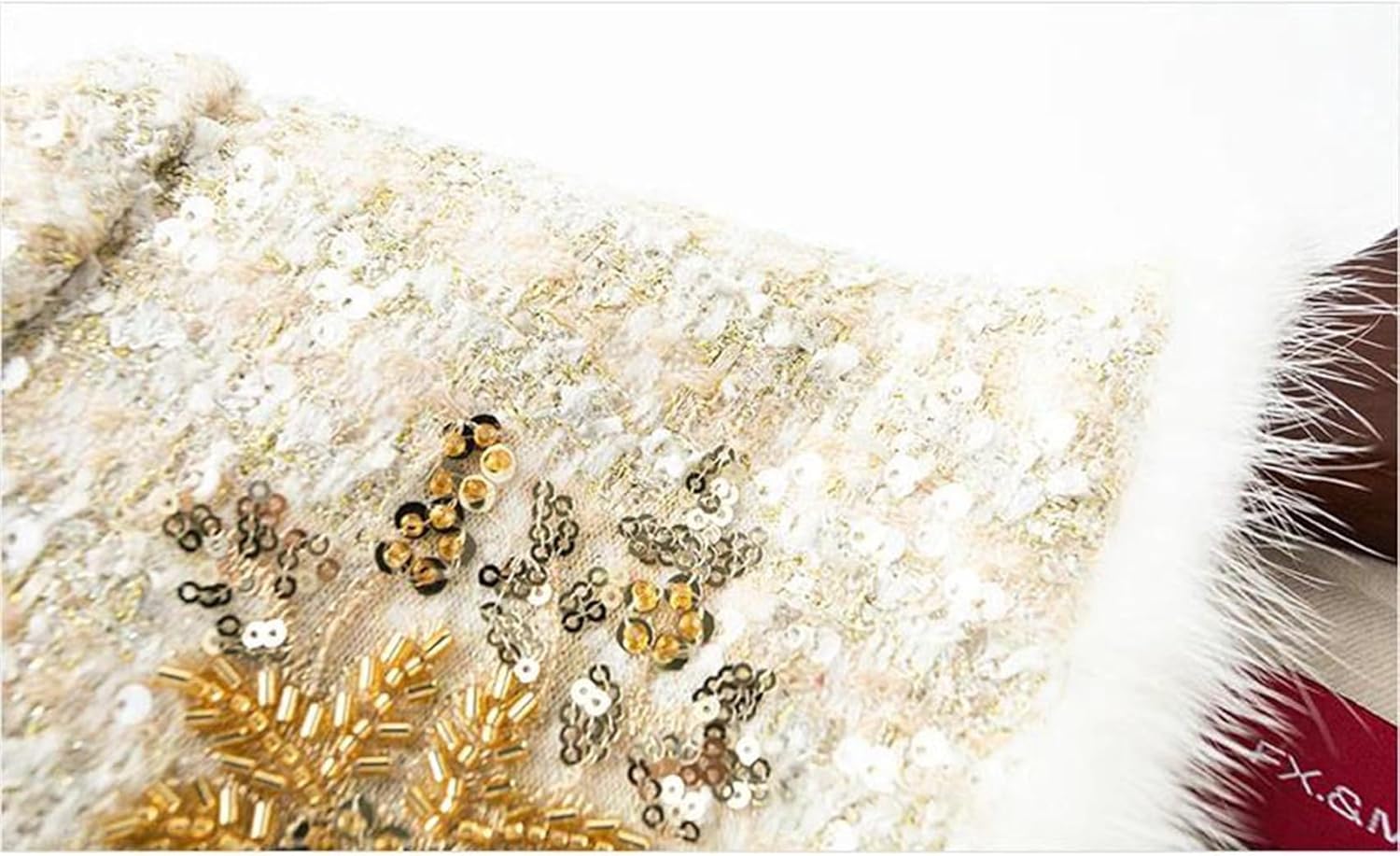 Women’s Beaded Tweed Patchwork Jacket and Pencil Skirt Two Piece Matching Set Elegant Outfit for Evening Party