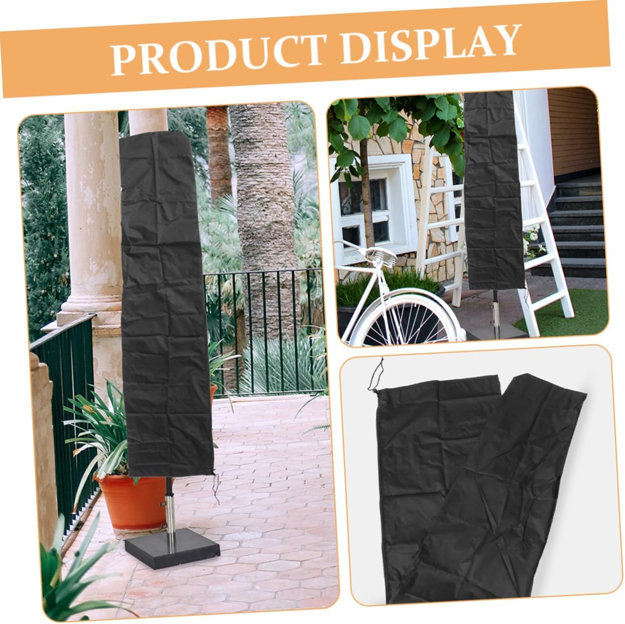 4pcs Outdoor Patio Umbrella Covers Oxford Cloth Parasol Protector for Sun Rain Wind Fits up to Umbrellas Lightweight Design